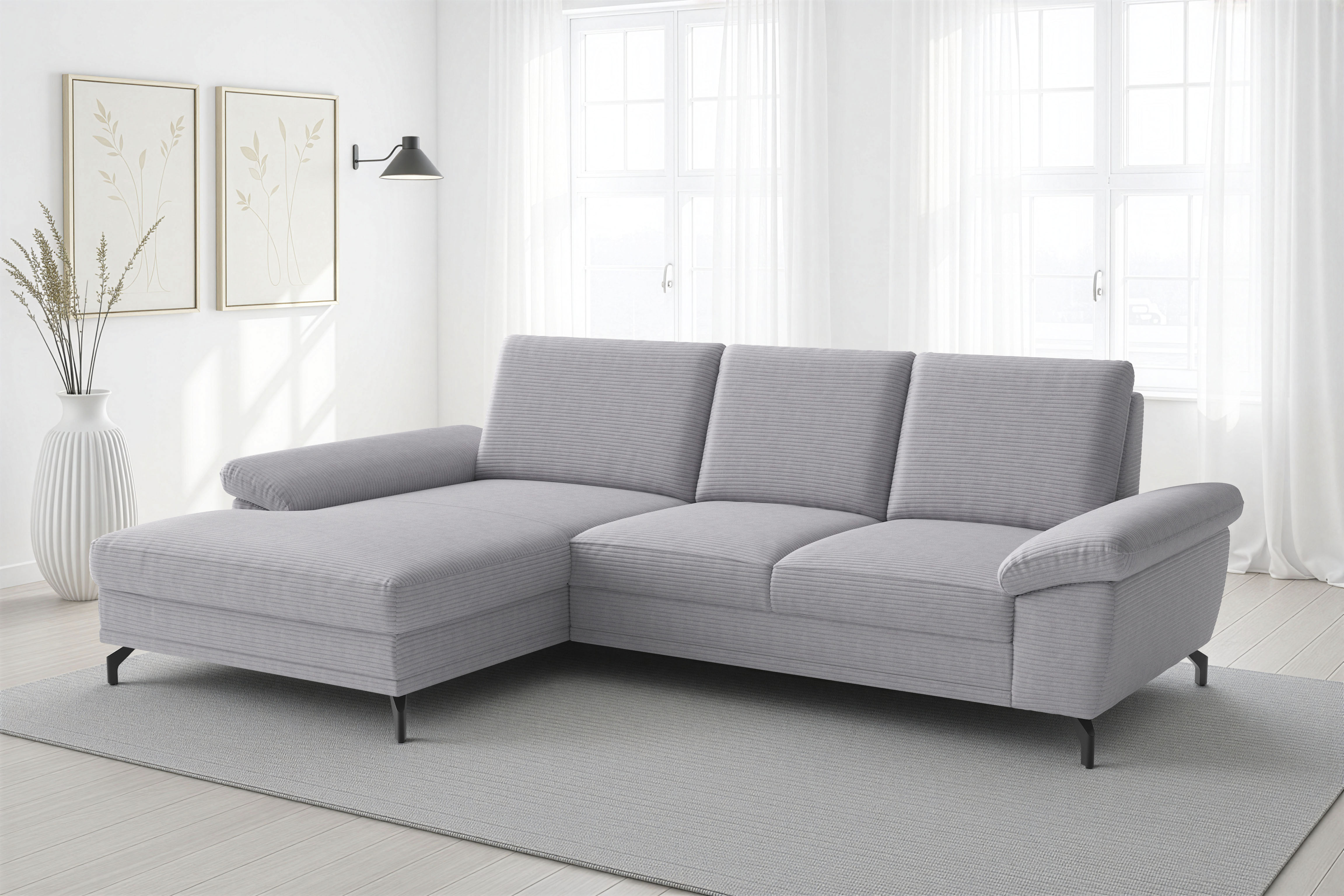 sit&more Ecksofa "Chelsea L-Form, B: 264 cm, Armteil- & Sitztiefenverstellung" optional Schlaffunktion und Bettkasten