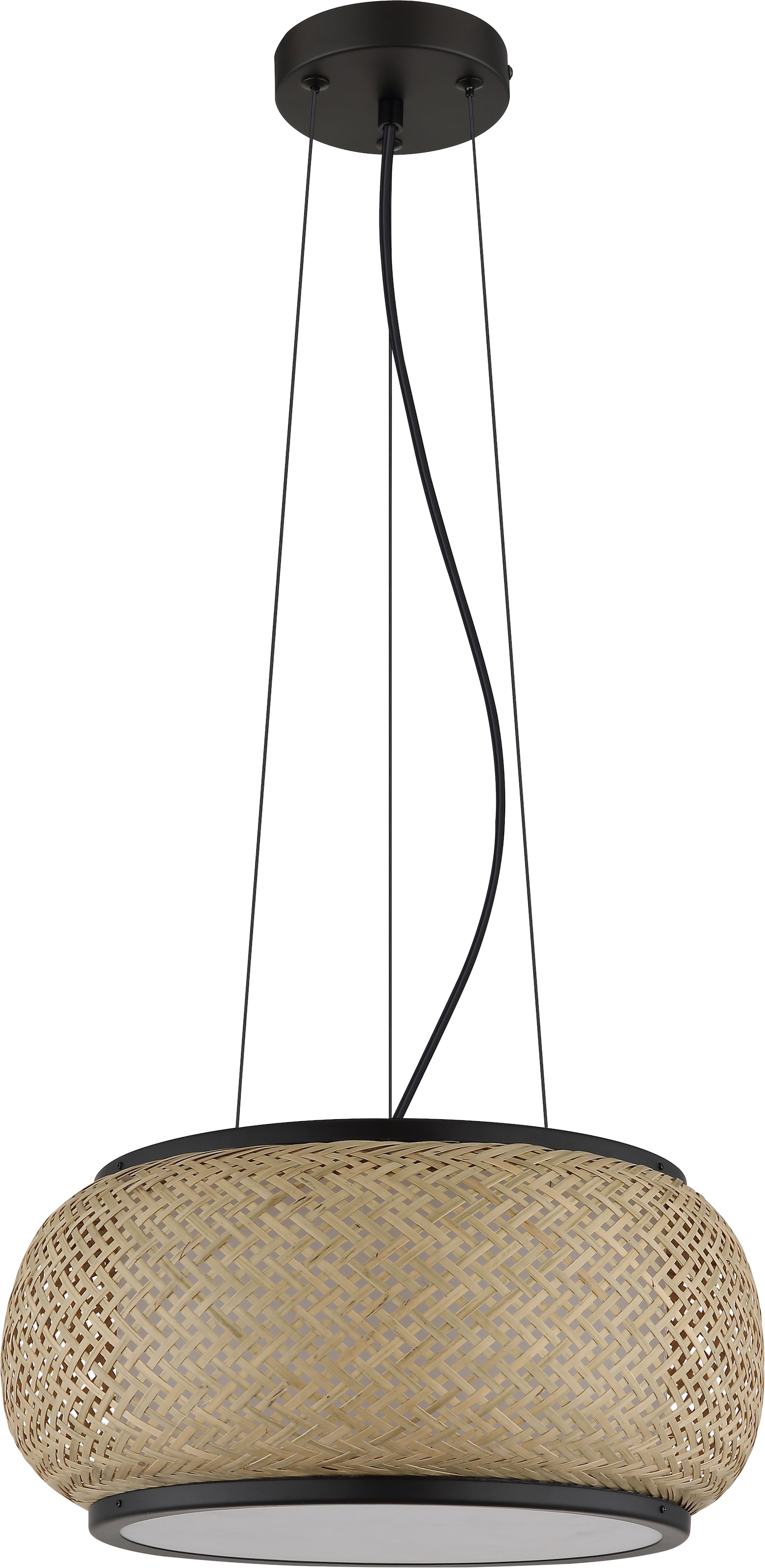 GLOBO LIGHTING Hängeleuchte »BAMBORA« LED-Modul 1 Stk. Schwarz Bambus Pendelleuchte LED CCT Memory, kürzbar