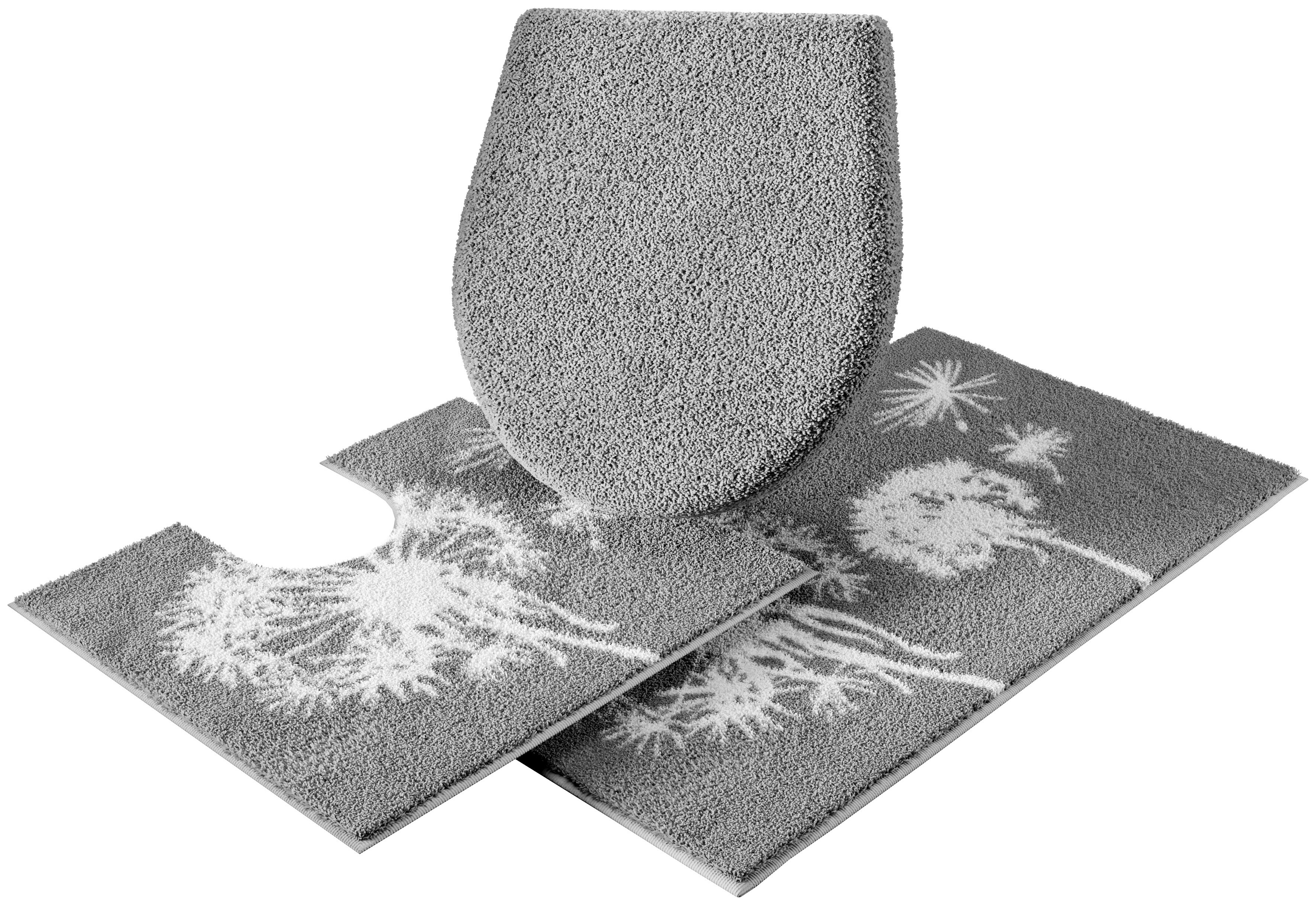 Grund Badematte "Pusteblume, Badvorleger, Badezimmer Teppich, sehr weich" Höhe 20 mm rutschhemmend beschichtet fußbodenheizungsgeeignet schnell trocknend weiche Haptik, auch als 2-teiliges Set erhältlich, Made in Europe