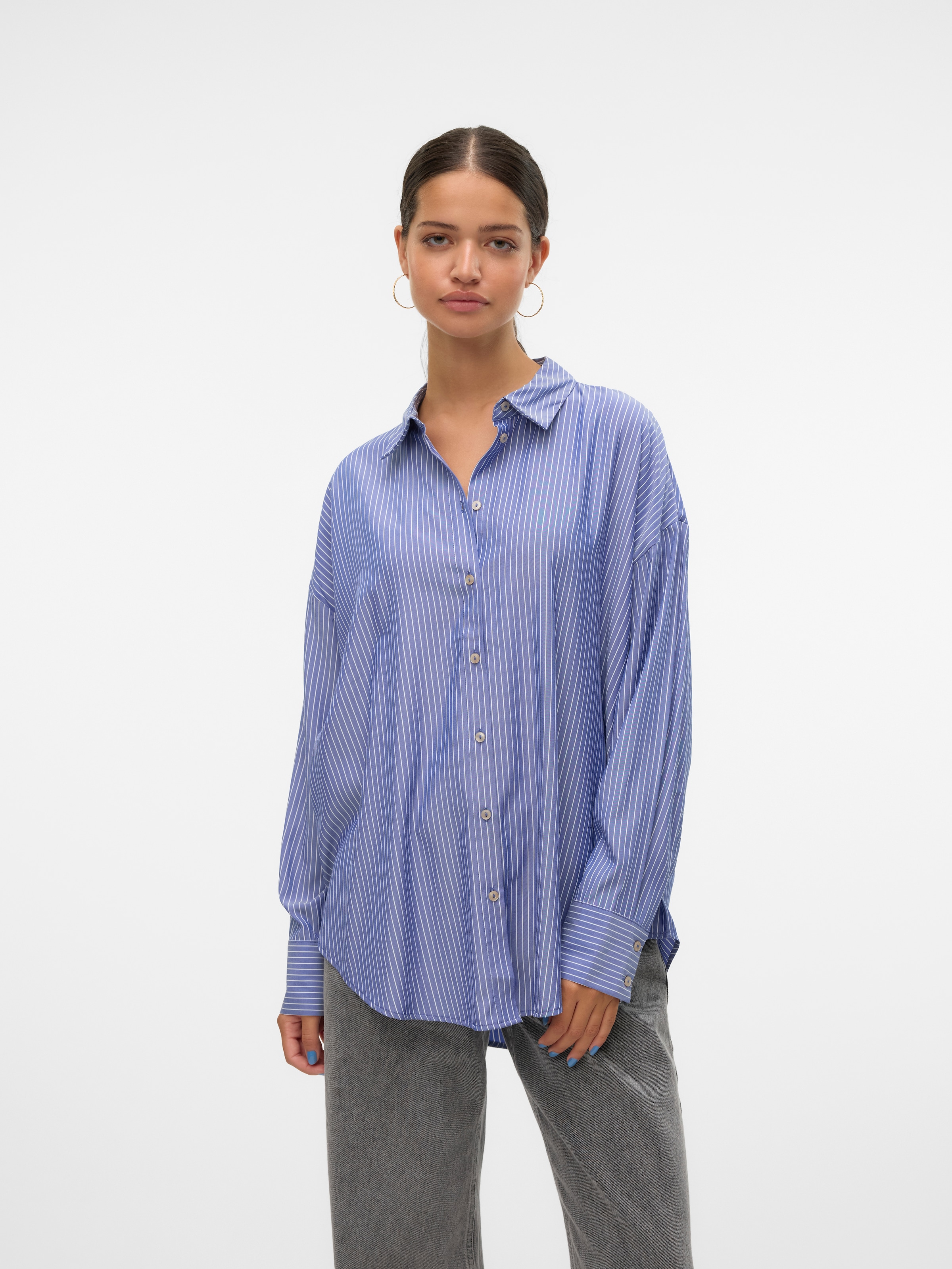 Langarmbluse »VMNORA LS OVERSIZE SHIRT WVN GA NOOS«