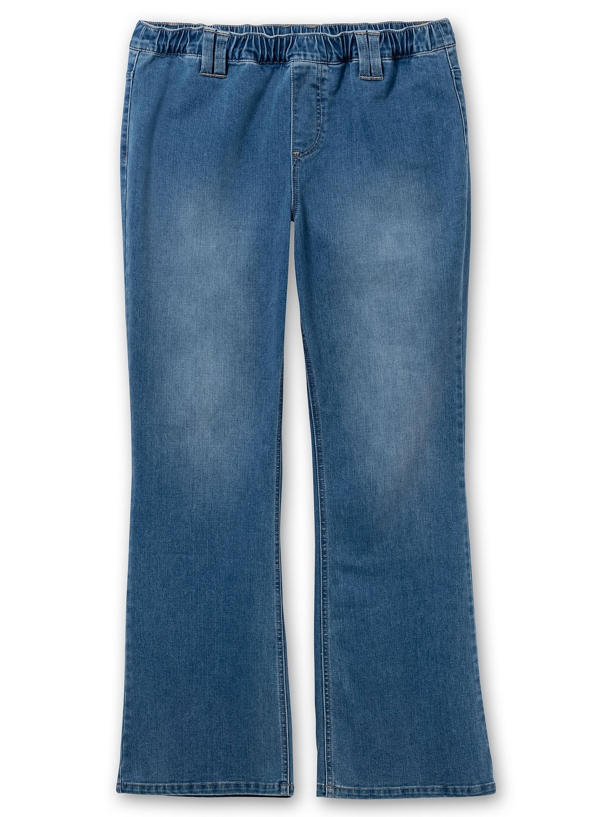 online Sheego »Große BAUR Gummibund Kontrastnähten Größen«, | und Bootcut-Jeans kaufen mit