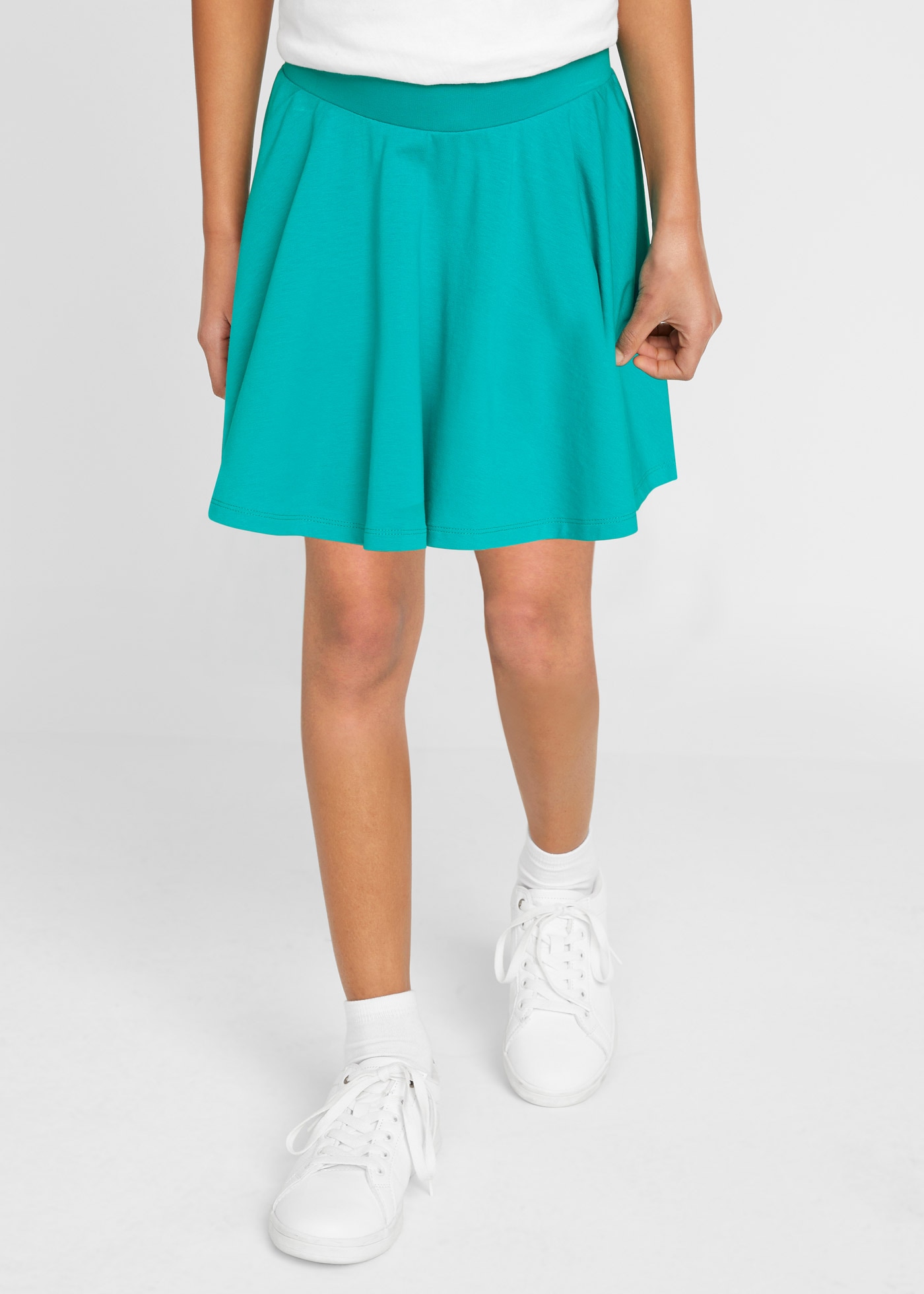 bonprix Jerseyrock Packung, 2 weich fließendes Material, elastischer Bund, Regular Fit