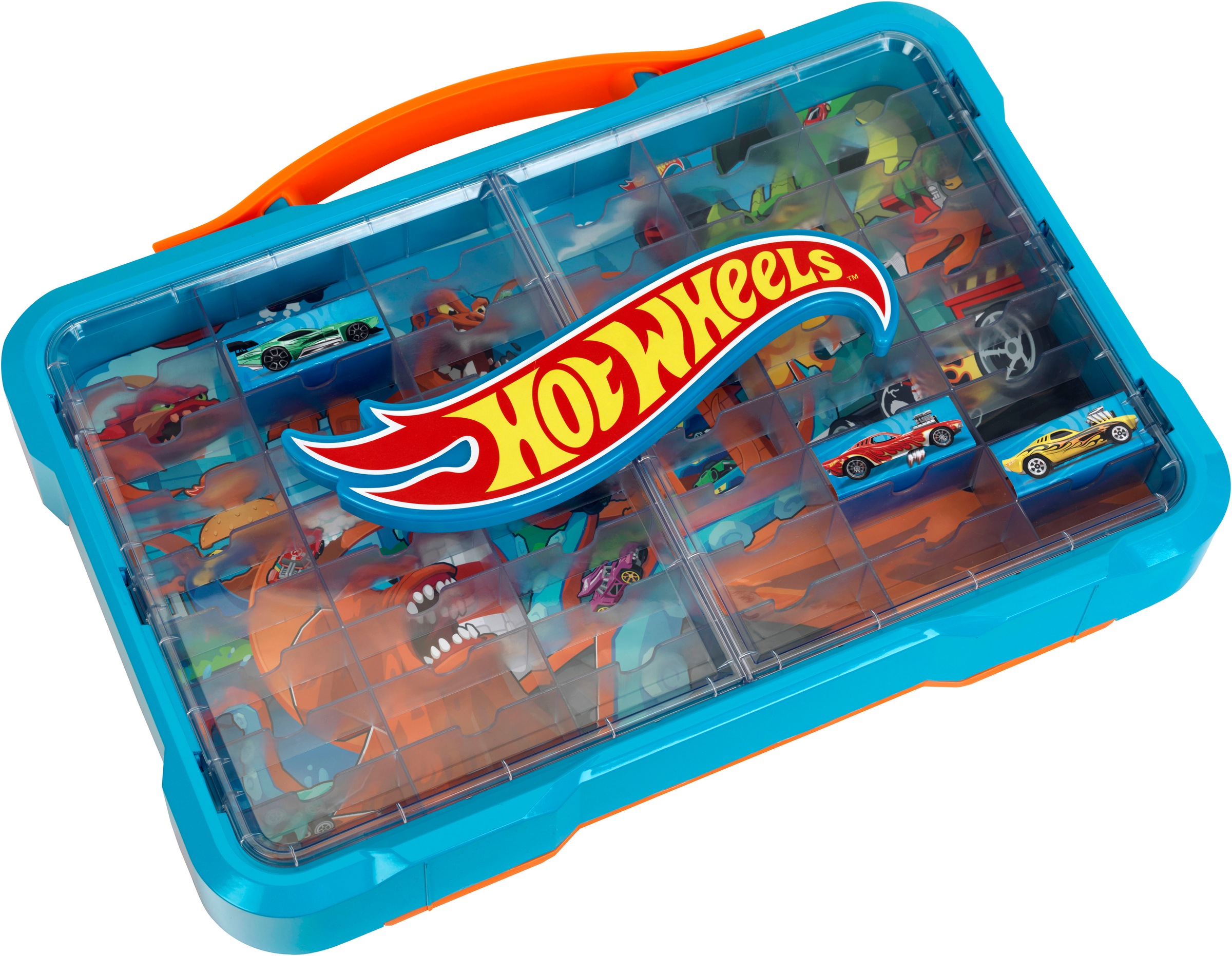 Klein Sammelkoffer »Sammelvitrine für 54 Autos«, mit leuchtendem Hot Wheels Logo