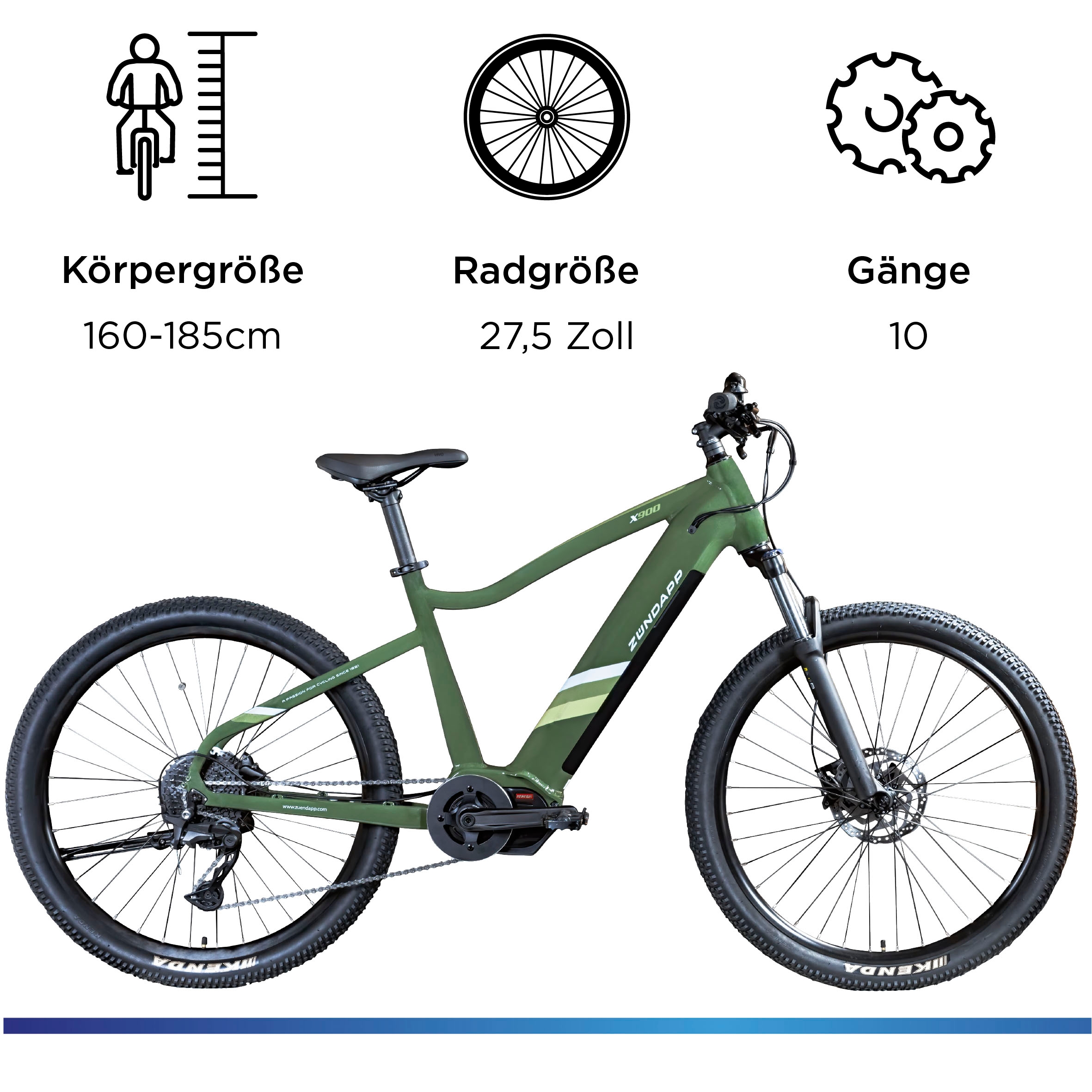 Zündapp E-Bike »X900«, 10 Gang, Shimano, Cues U6020 SGS, Mittelmotor 250 W