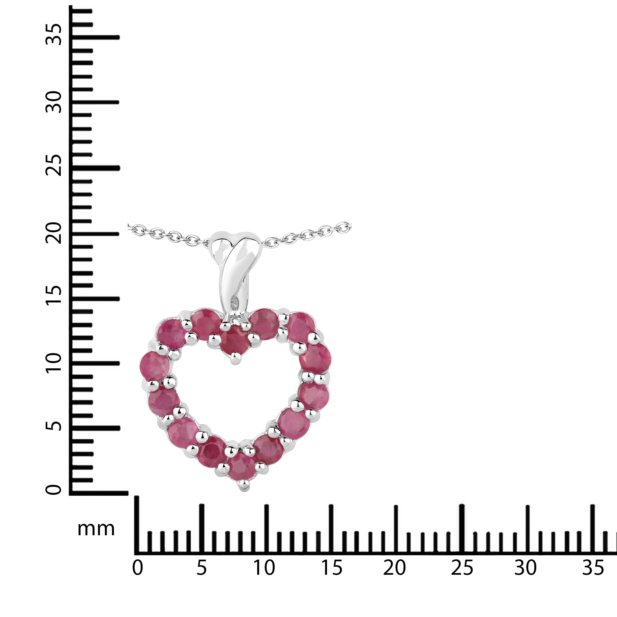 Vira Jewels Kette mit Anhänger »925 Sterling Silber rhodiniert Rubin«