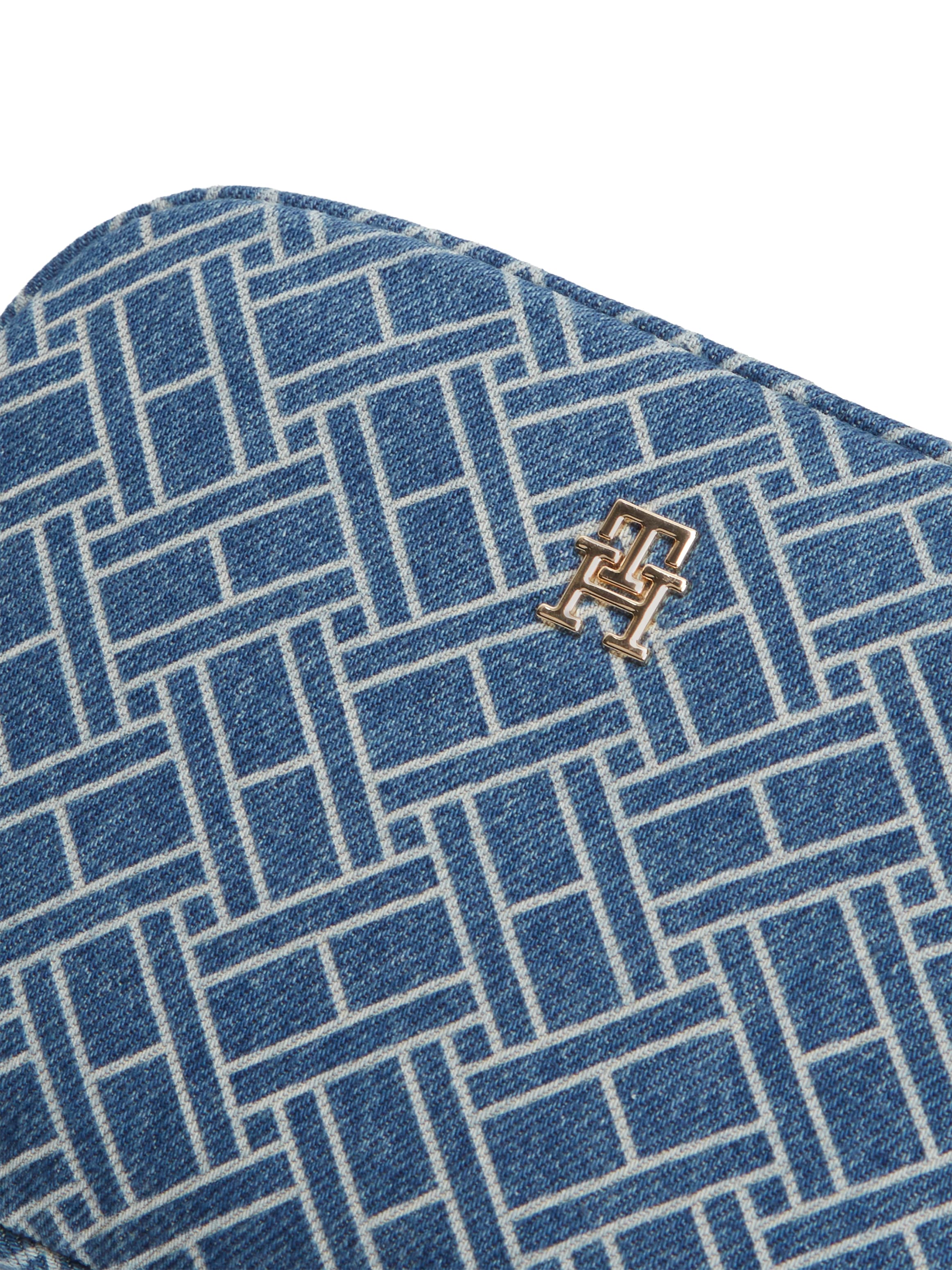 Tommy Hilfiger Mini Bag »POPETTE CAMERA BAG DENIM FLAG« Unisex Schultertasche, Umhängetasche, Clutch mit Allover-Logomuster