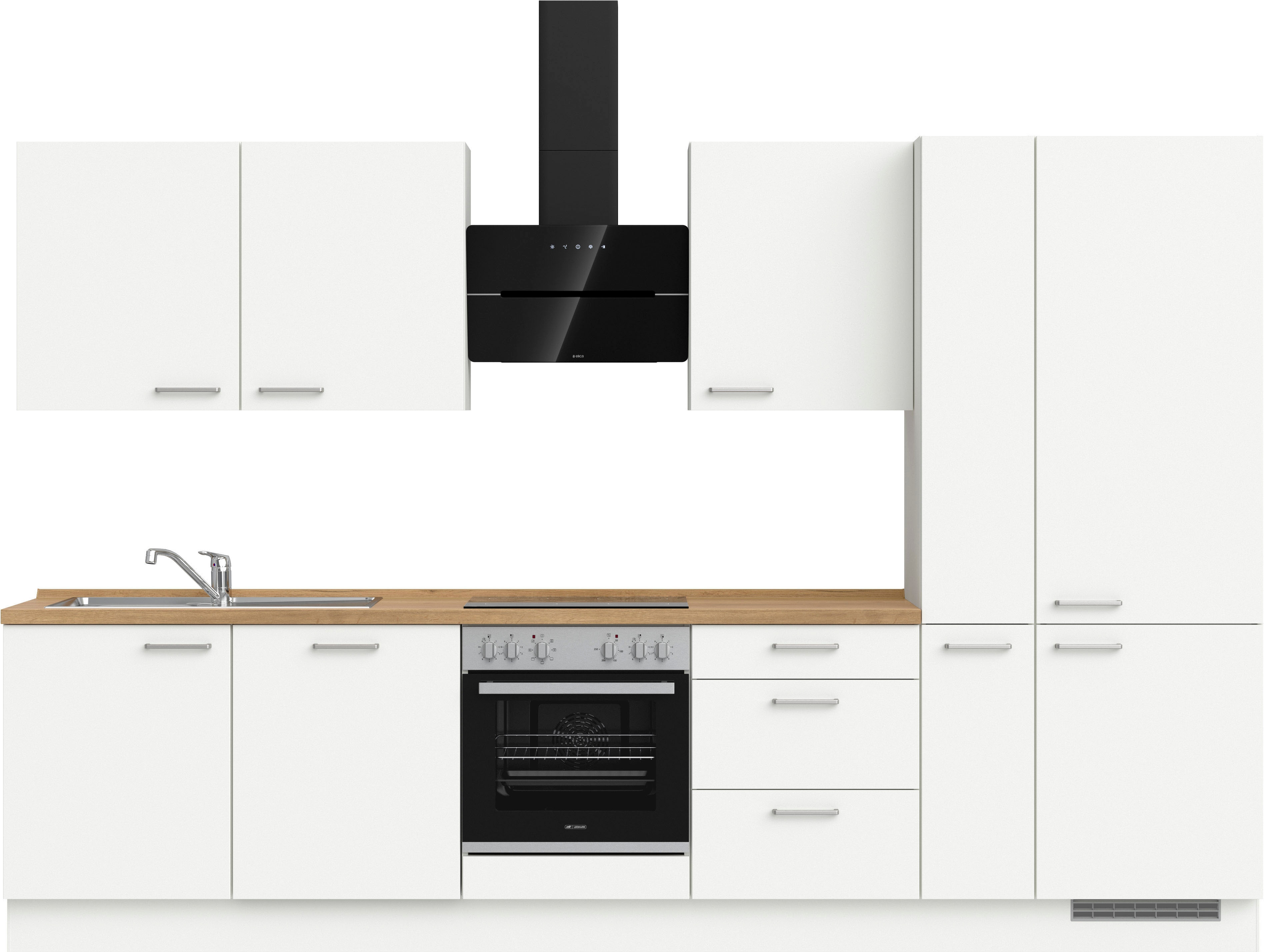 nobilia Küchenzeile ""Touch II", NEU: individuell anpassbar mit gratis Profi-Beratung" vormontiert, Breite 330 cm, Ausrichtung wählbar, wahlw. mit E-Geräten