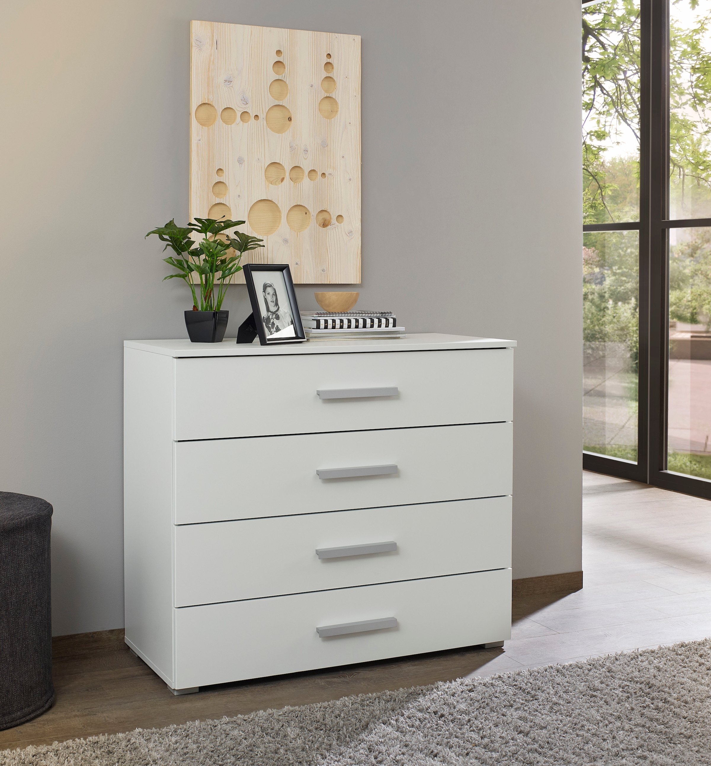rauch Schubkastenkommode »Sideboard Kommode Schubkastenkommode KOLUNA mit Dekorfront«, (Breite 80 cm inkl. Soft-Close-Funktion), vier große und geräumige Schubladen mit viel Stauraum MADE IN GERMANY