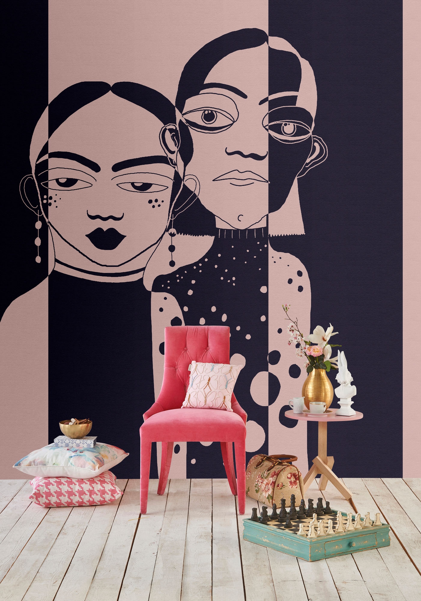 living walls Fototapete »Walls by Patel 5 Fototapete Grafische Frauenporträts« grafisch glatt Grafische Frauenporträts auf 200 g/m² Premium-Vlies