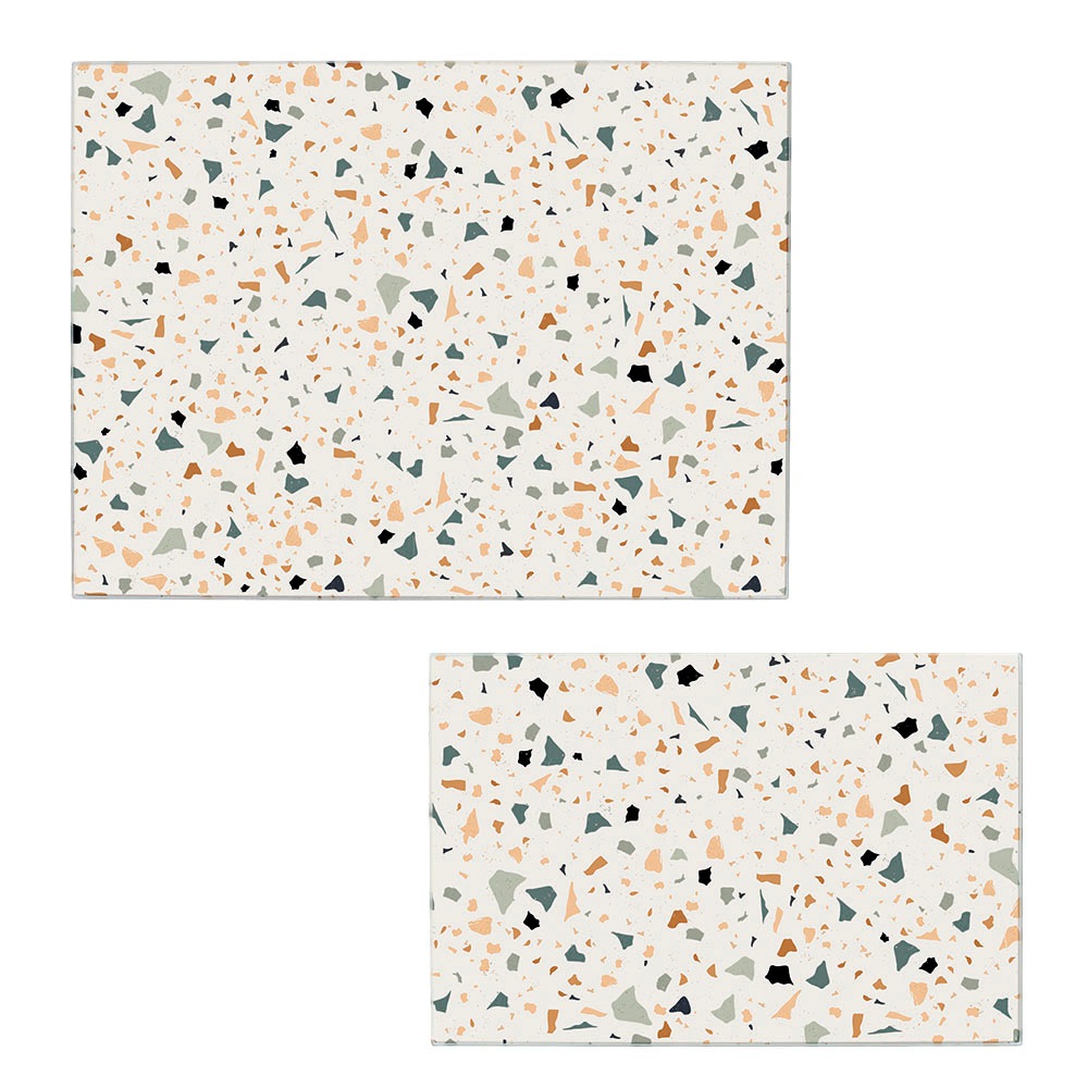 Zeller Present Schneidebrett "Terrazzo", (Set, 2 St.), extra Halt dank Silikon Füße, 2-teilig, 30x20 cm