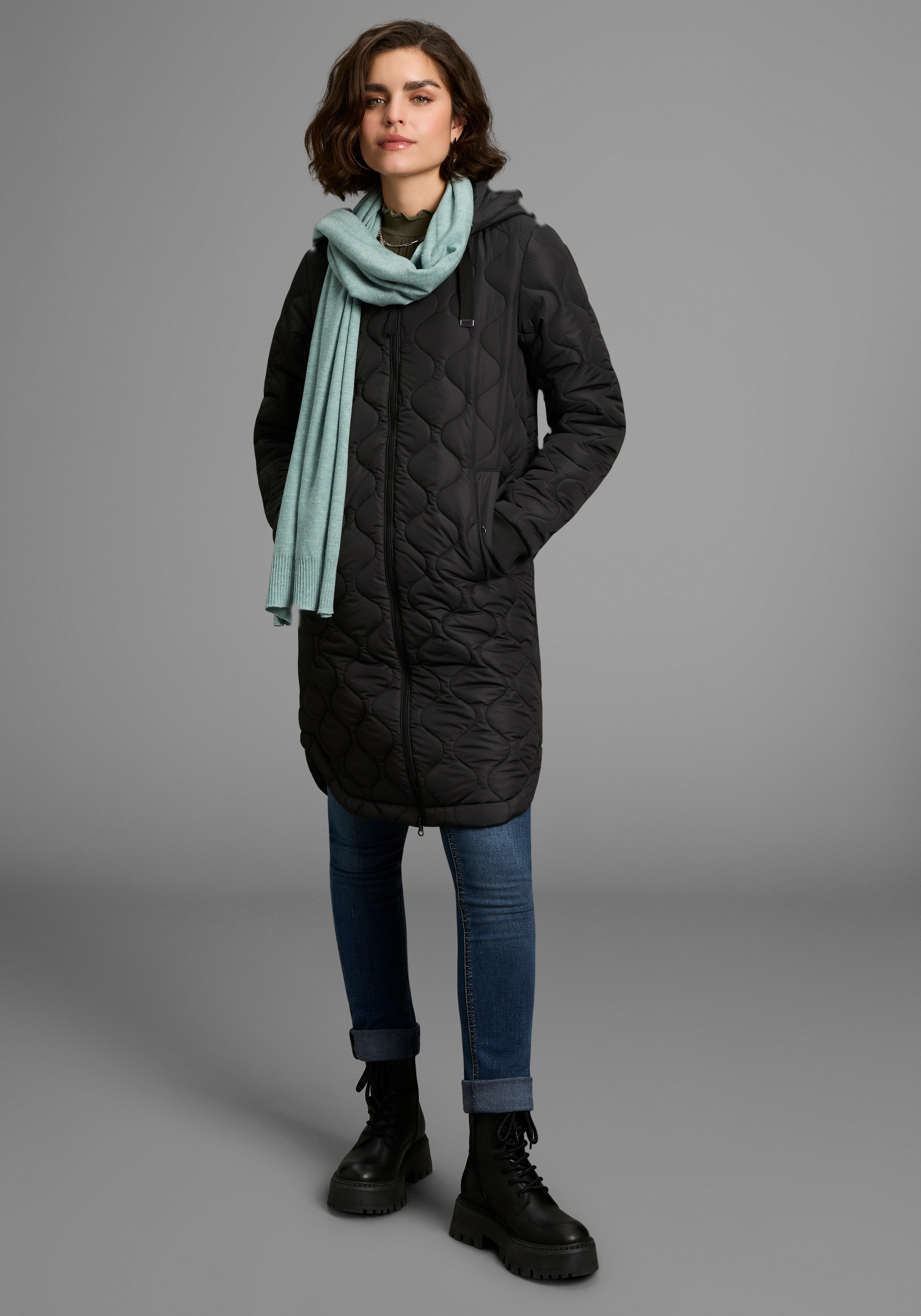 Laura Scott Strickschal in Maxi-Größe mit modischen Rippenabschlüssen - NEW günstig online kaufen