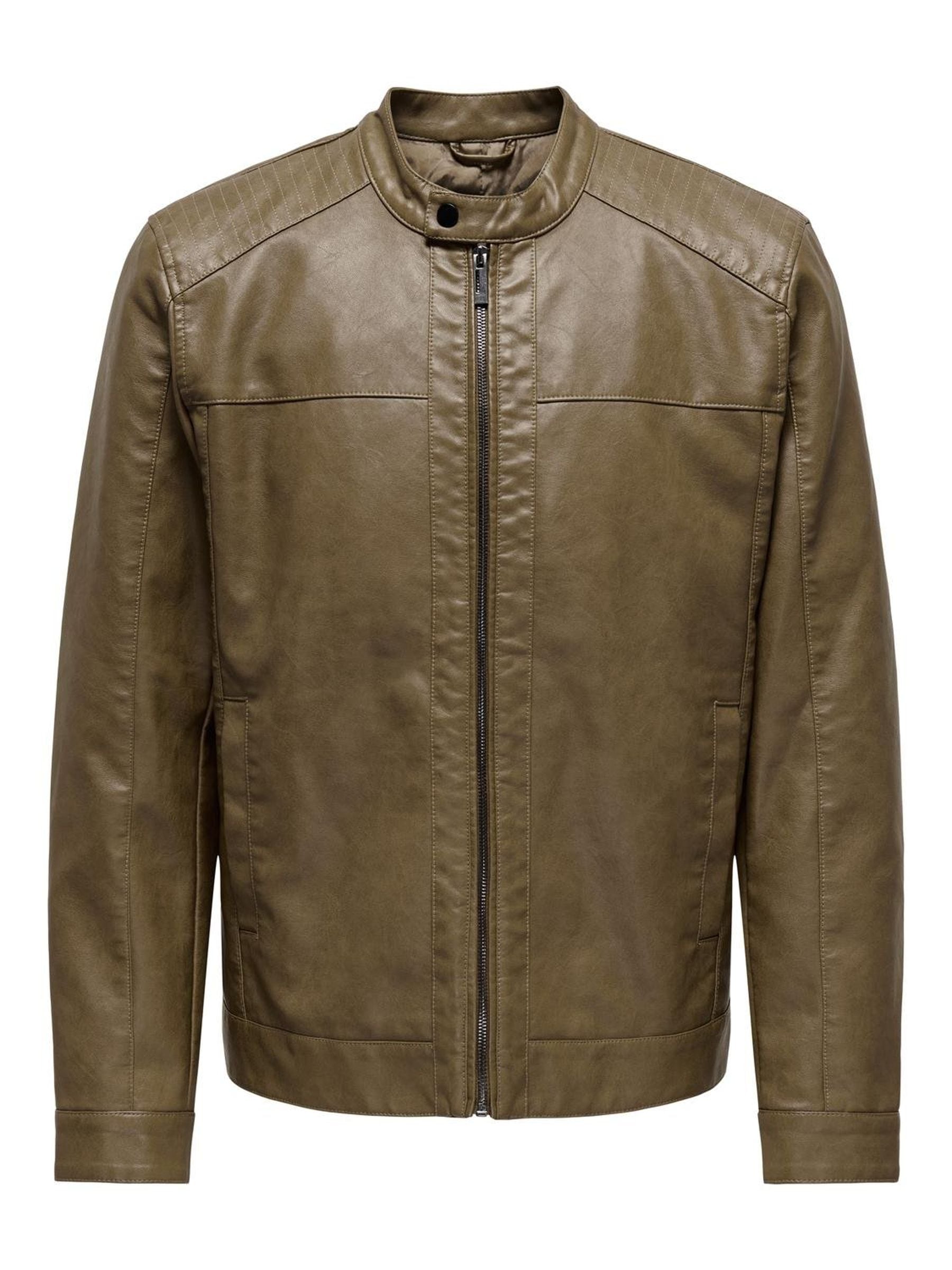 ONLY & SONS Bikerjacke »MIKE PU RACER JACKET«, ohne Kapuze