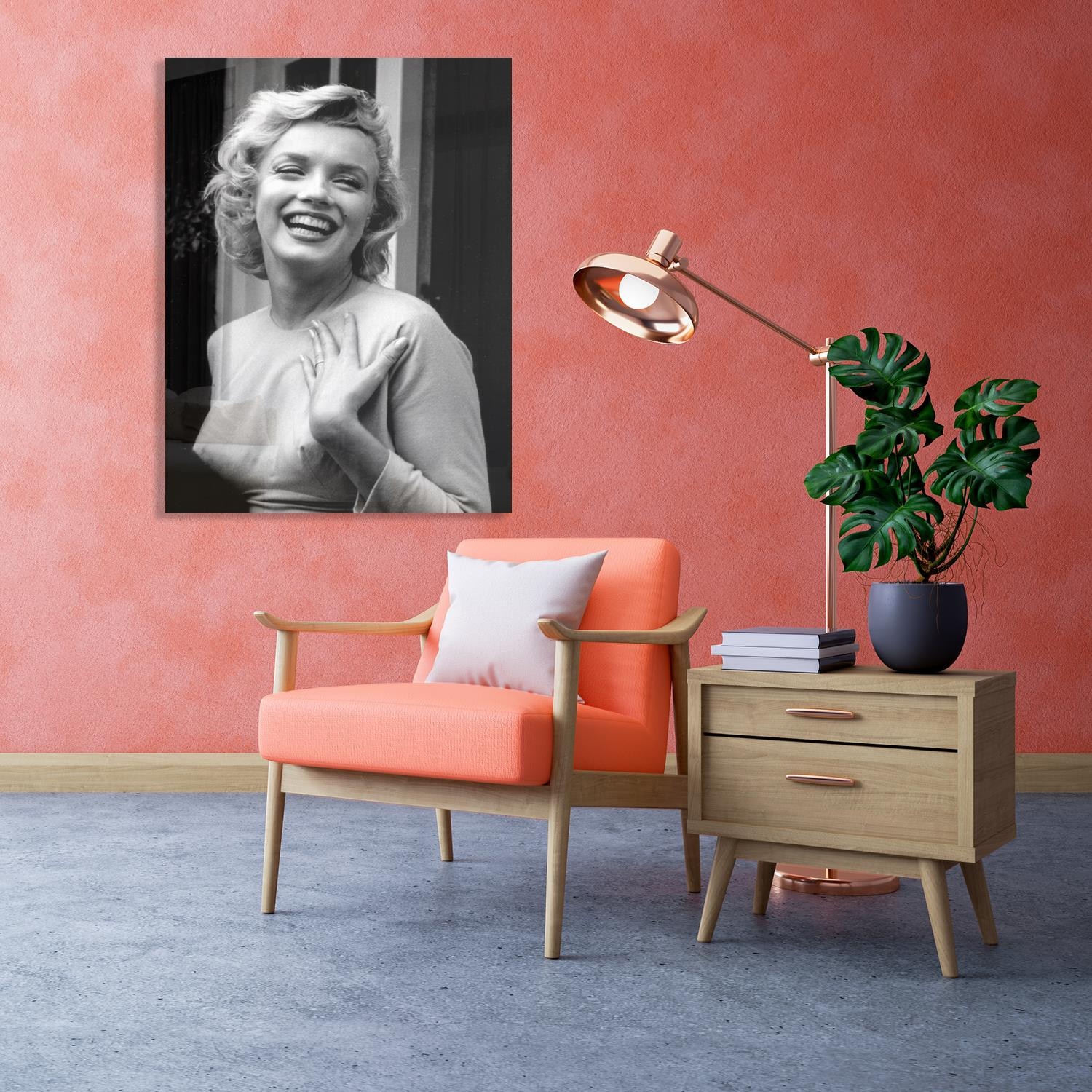 queence Acrylglasbild "Marilyn", Schwarz-Weiß-Frau-Stars, Fine Art-Print in Galeriequalität