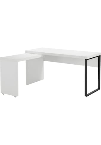 Schreibtisch »Maniago, Computertisch;«, weißer Eckschreibtisch mit rollbarem Element,...