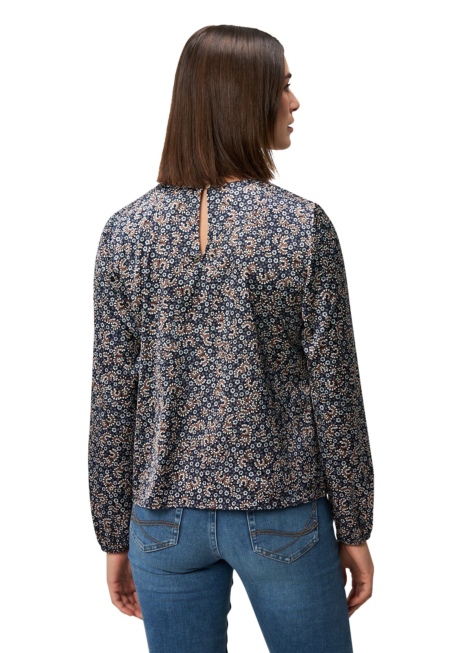 Zero Satinbluse »zero Damen Satinbluse mit Paisleyprint«