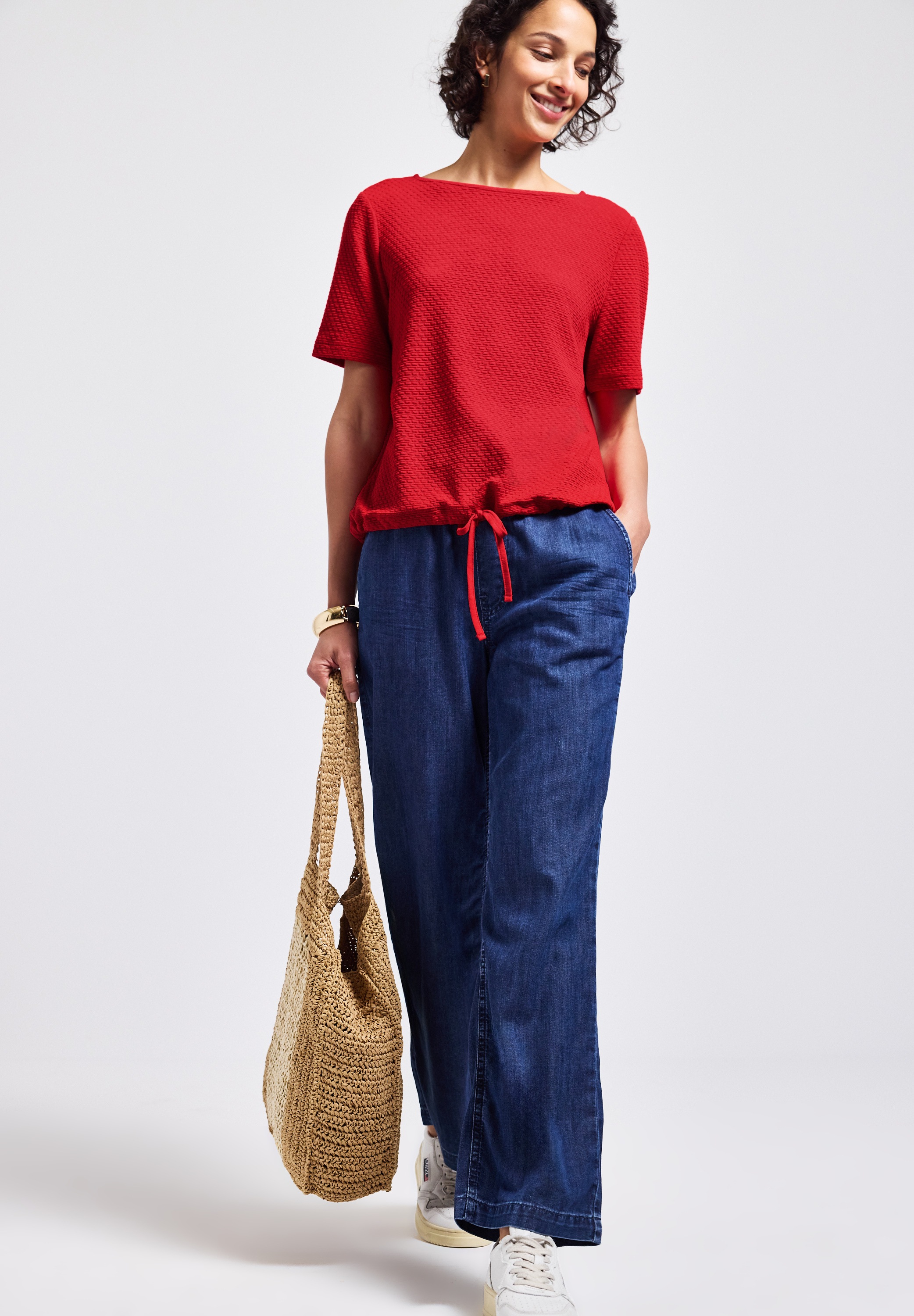 STREET ONE T-Shirt, mit U-Boot-Ausschnitt