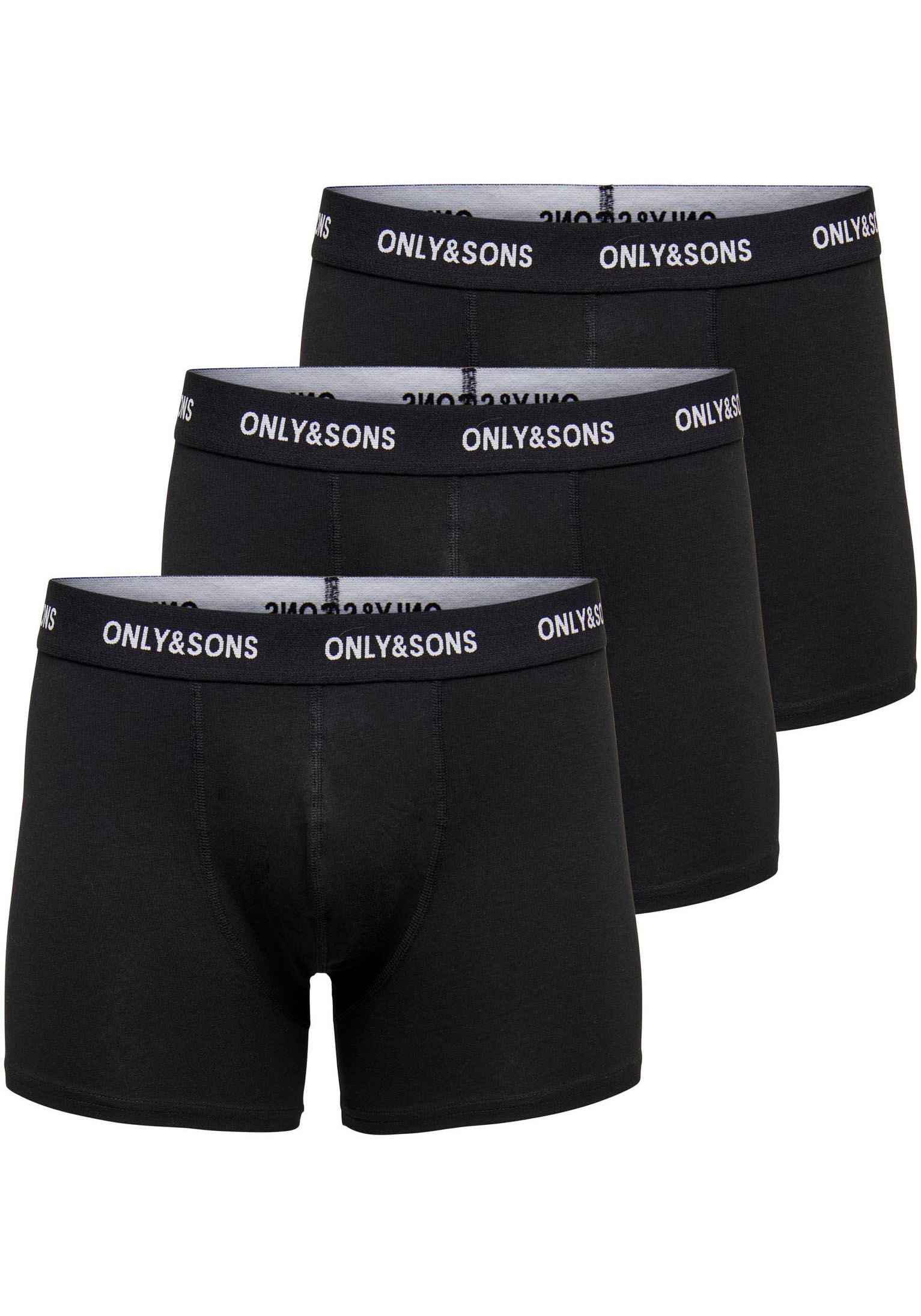 ONLY & SONS Trunk "ONSFITZ SOLID BLACK TRUNK 3PACK3854 NOOS", (Packung, 3 St.)