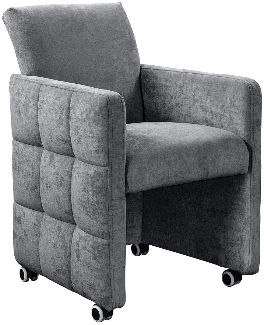exxpo - sofa fashion Esszimmersessel "Barista, Loungesessel auf Rollen mit hoher Bodenfreiheit" Barista Clubsessel auf Rollen mit schmalen Armlehnen, modernes Design