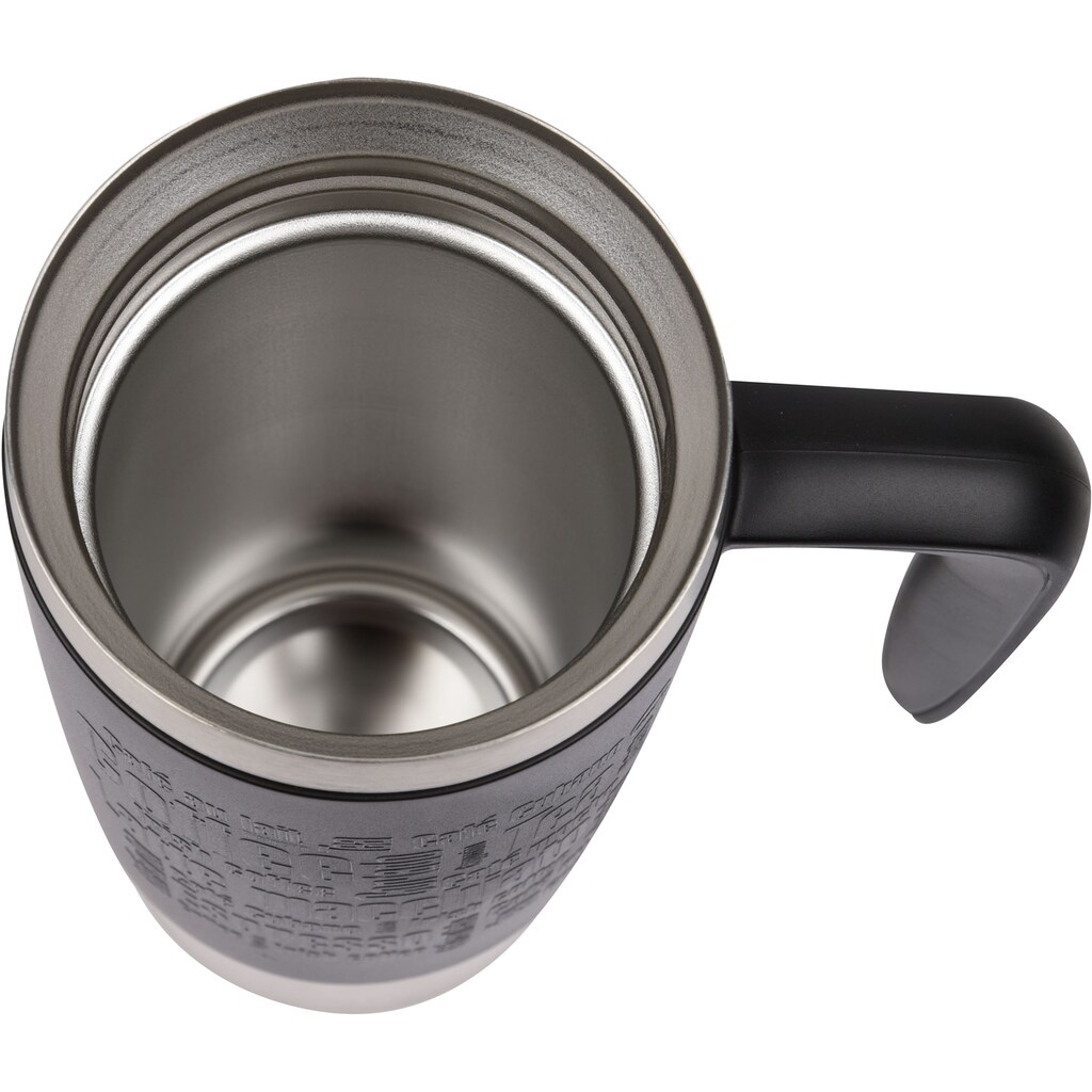 Emsa Thermobecher »Travel Mug Handle«, (1 tlg.), 0,36L, Edelstahl, 360°Trinköffnung, spülmaschinenfest,4h warm/ 8h kalt