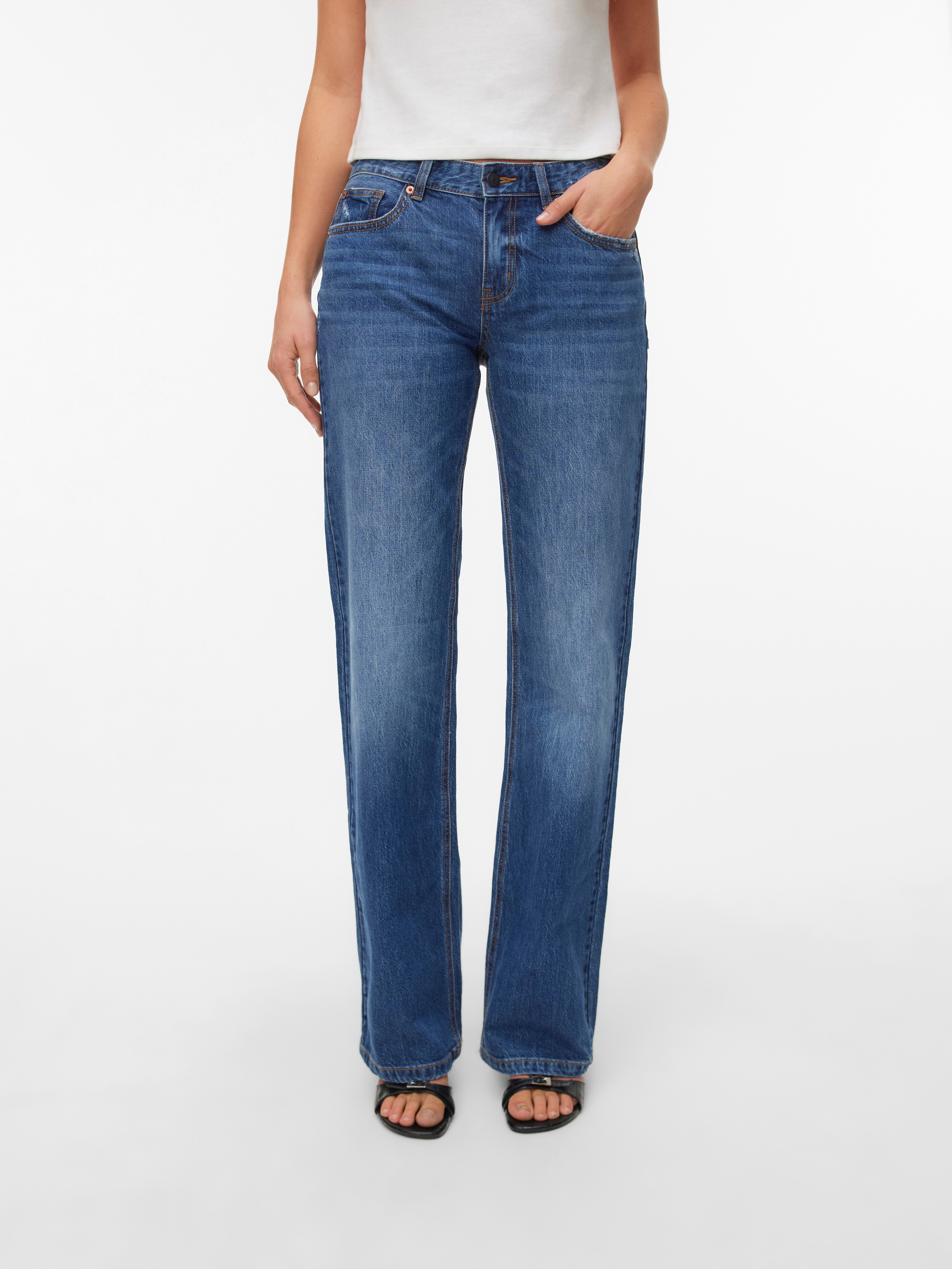 Vero Moda Bootcut-Jeans "VMASTA LR BOOTCUT JEANS LI3177 NOOS" Baumwollmisch günstig online kaufen