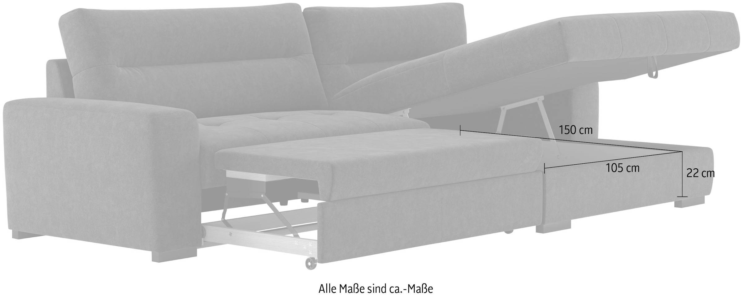 COTTA Ecksofa »Cappa L-Form«, wahlweise mit Bettfunktion & Bettkasten