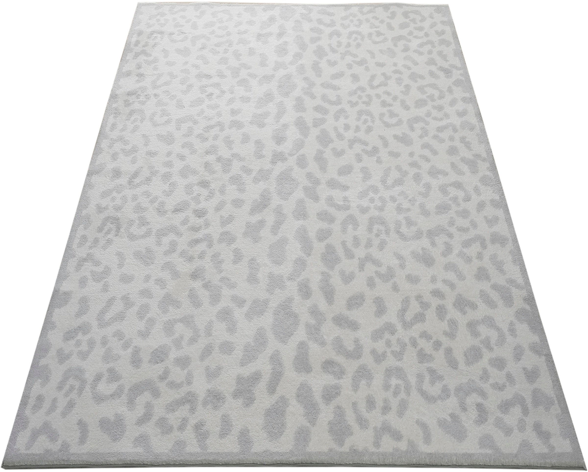 OTTO home Teppich »Leo, mit trendigem Leopardenmuster, waschbar« rechteckig 12 mm Höhe kuschelig & weich, modern, Animal Print, Wohnzimmer, Schlafzimmer