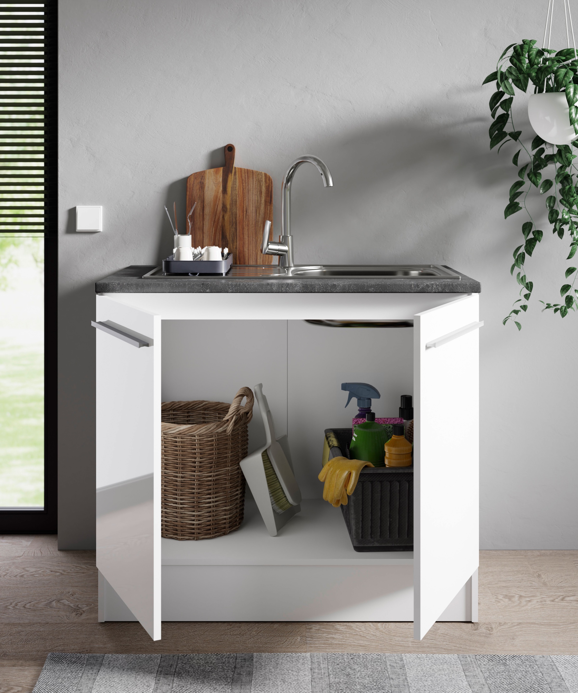 BASIC by Balculina Spülenschrank »Jazz B/T/H 100x60x90 cm« 1 Stk. tlg. Breite 100cm, Melaminbeschichtung