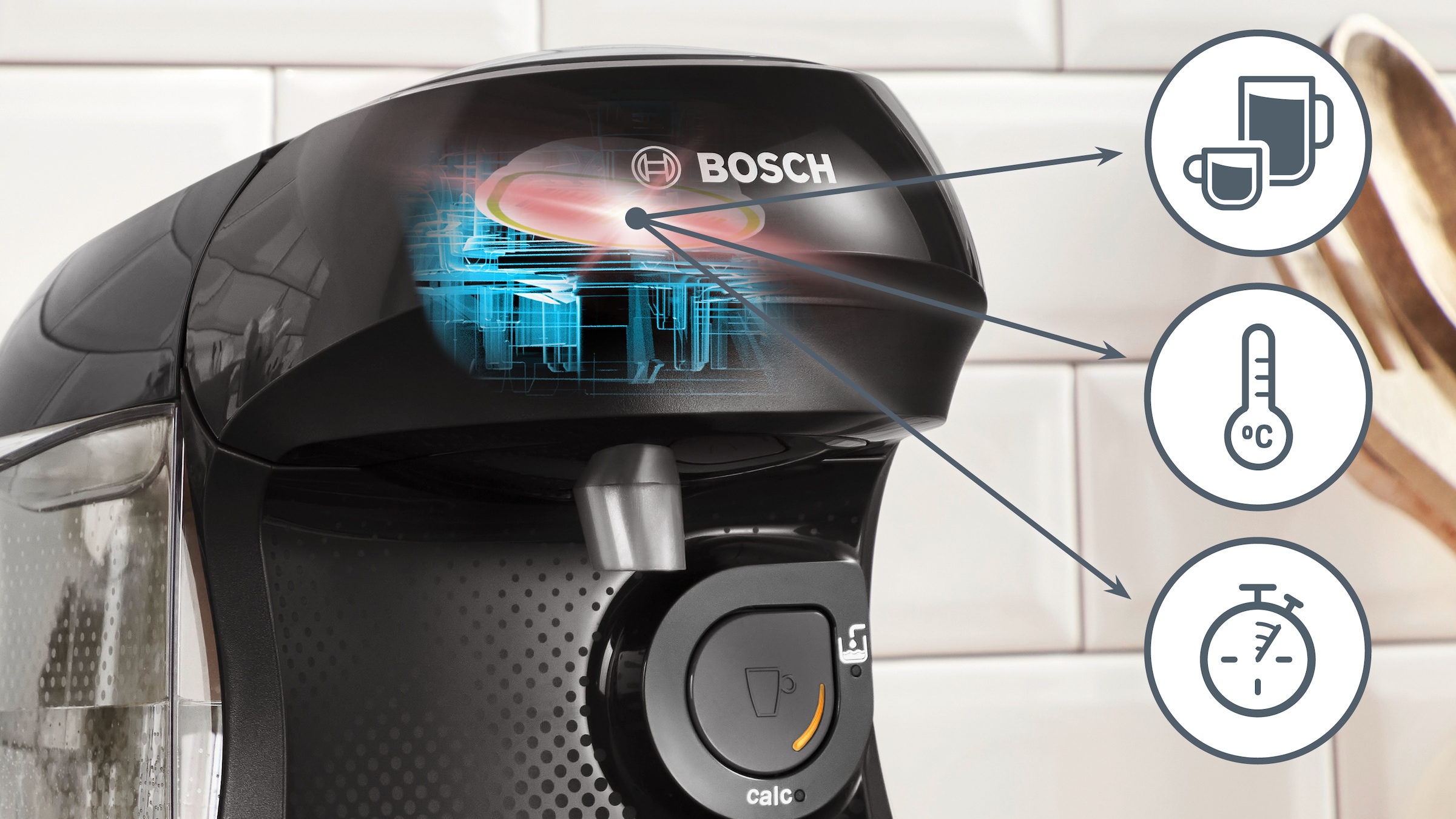 TASSIMO Kapselmaschine »Happy TAS1002N, über 70 Getränke, platzsparend«, nachhaltig, geeignet für alle Tassen, Wassertank 0,7 L, schwarz