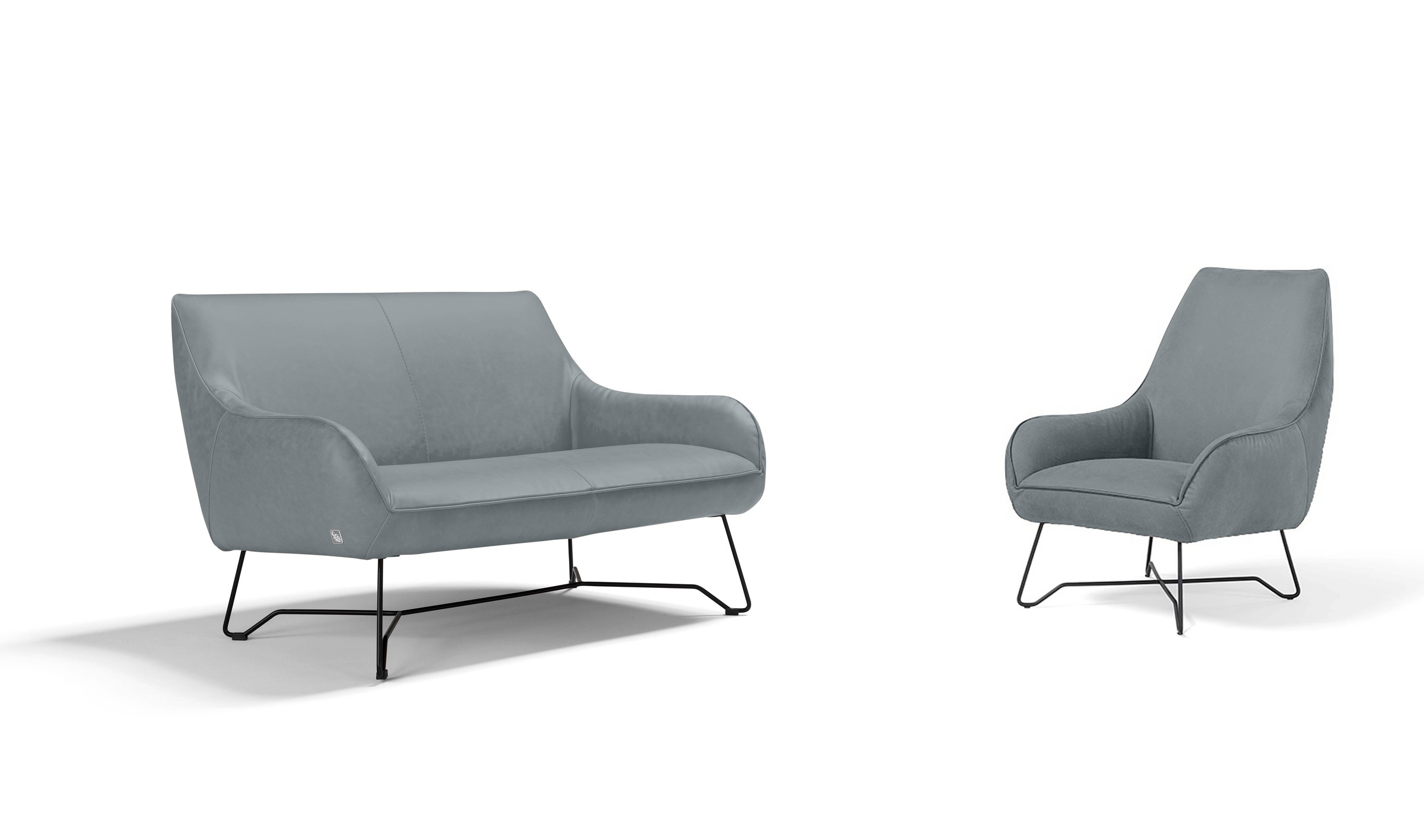 Egoitaliano Polstergarnitur »Namy, Designobjekt mit hohem Sitzkomfort und toller Detailverarbeitung«, Set aus 2-Sitzer und Sessel, edles Metallgestell