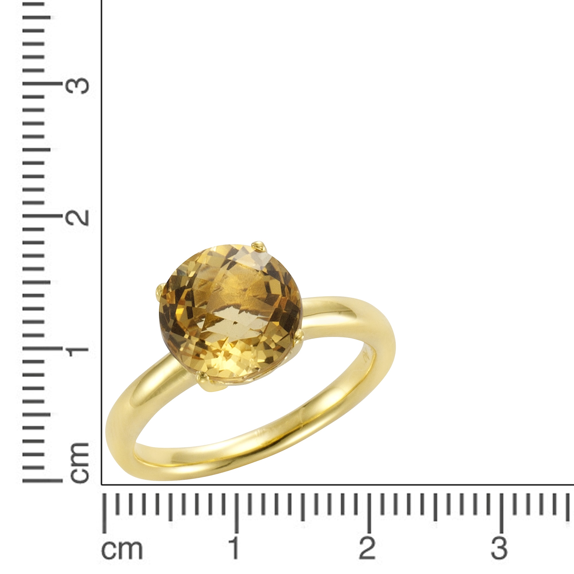 Jamelli Fingerring »Silber 925 vergoldet mit echtem Citrin 10mm«