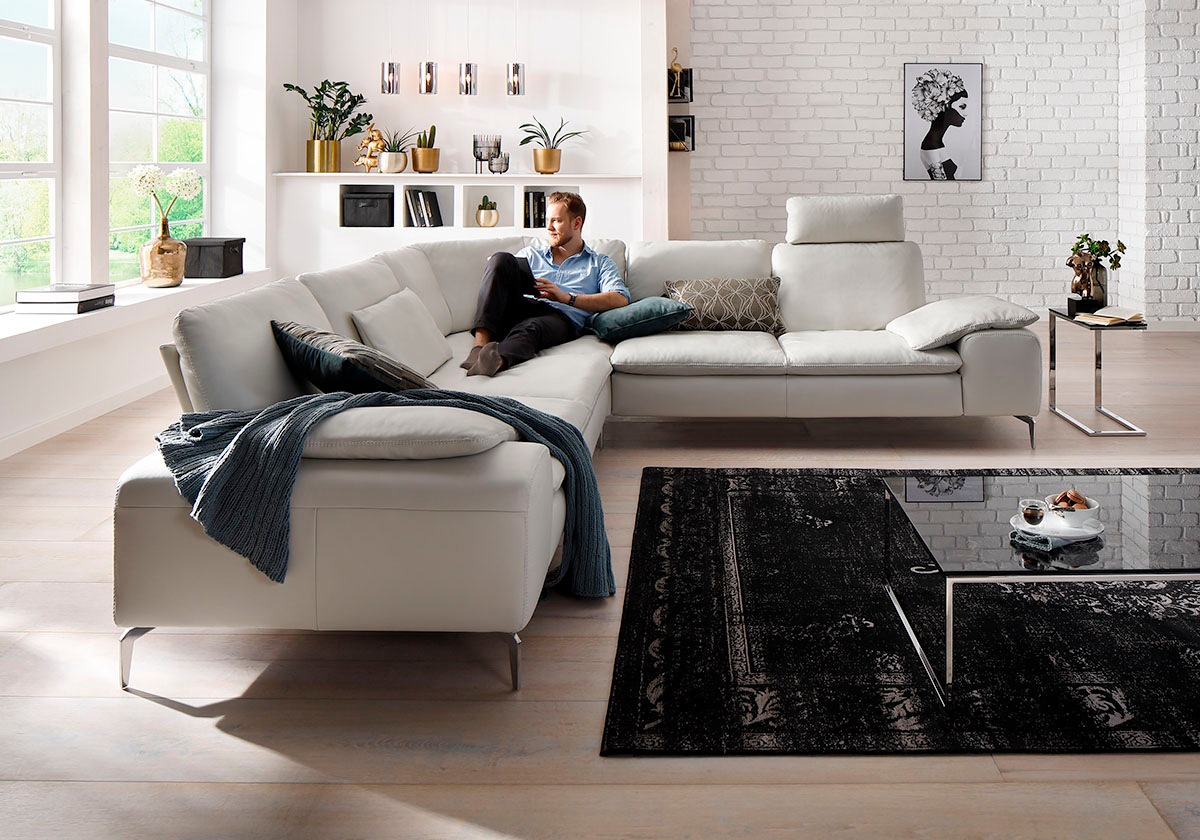 W.SCHILLIG Ecksofa "valentinoo, Designsofa, elegant und bequem, L-Form", (S günstig online kaufen