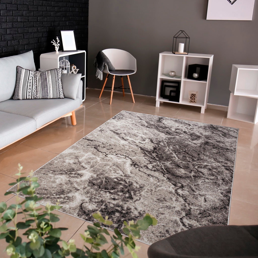 Home affaire Teppich »Saniel«, rechteckig, mit besonders weichem Flor, Kurzflor, Marmor-Optik