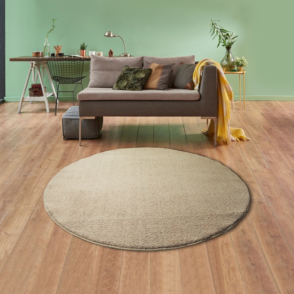 Wohnen Teppiche andas Hochflor-Teppich »Ilvi«, rund, 31 mm Höhe, besonder weich durch Microfaser extra flauschig sand Wohnen Teppiche andas Hochflor-Teppich »Ilvi«, rund, 31 mm Höhe, besonder weich durch Microfaser extra flauschig sand