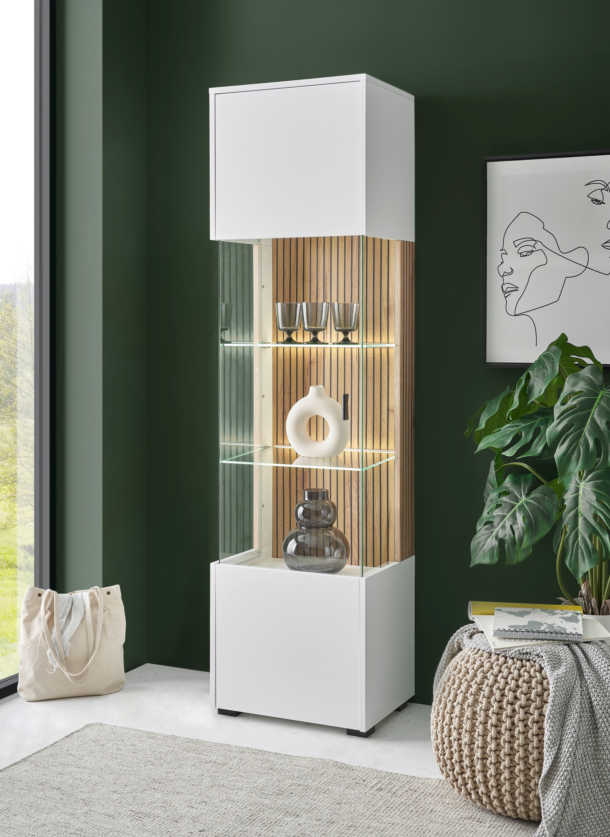 INOSIGN Vitrine "Hudson", in moderner Trendfarbe, Griffe aus Metall (Schwar günstig online kaufen