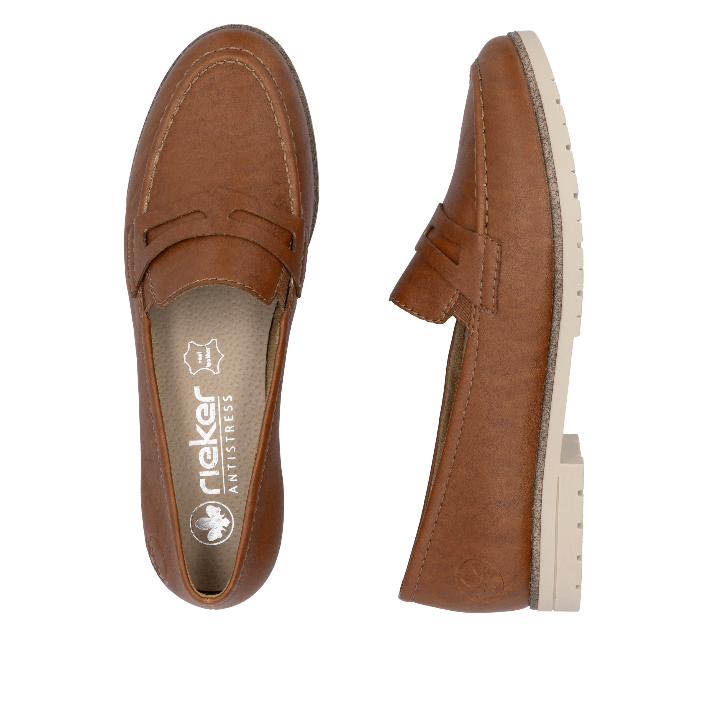 Rieker Slipper, Business Slipper, Mokassin, Schlupfschuh mit profilierter Laufsohle