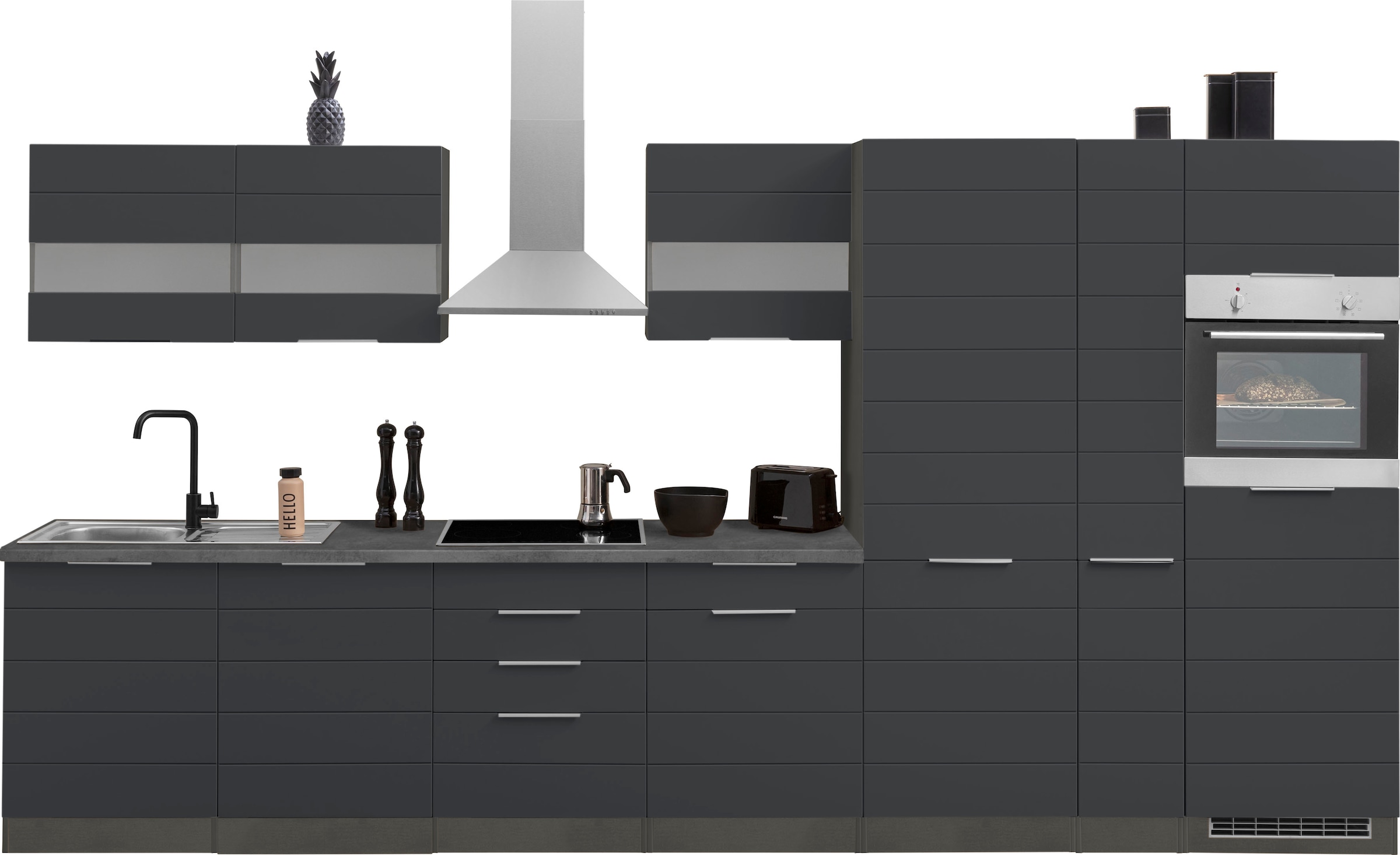 KOCHSTATION Küchenzeile "KS-Luhe" 390 cm breit, wahlweise mit oder ohne E-G günstig online kaufen