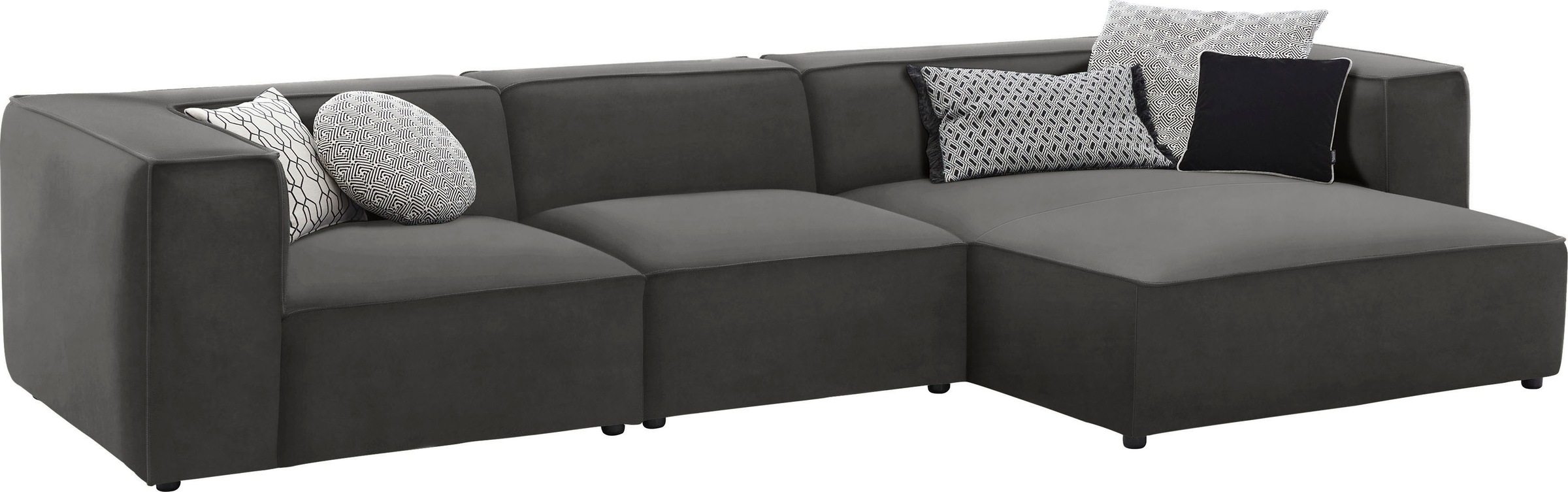 W.SCHILLIG Ecksofa »around-the-block«, mit eleganter Biese, mit Federkern, Breite 341 cm