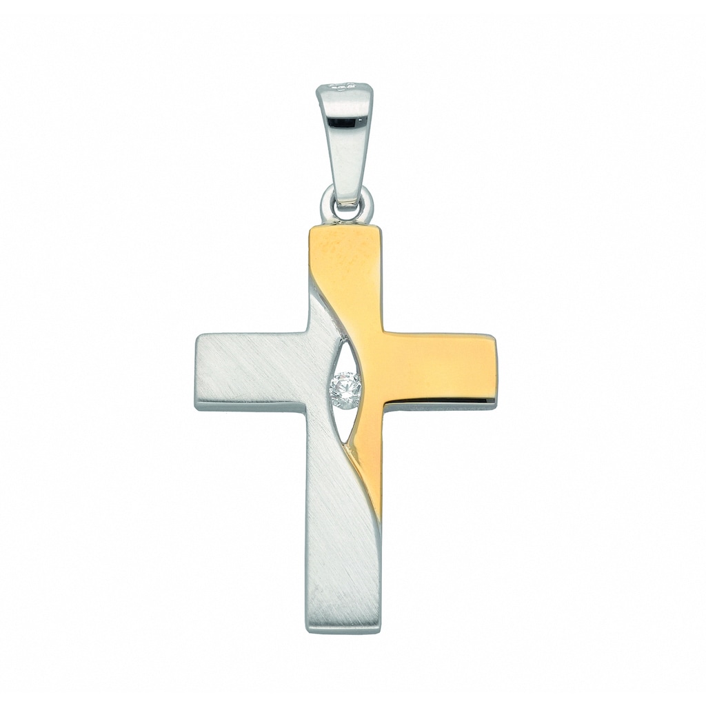 Adelia´s Kette mit Anhänger »925 Silber Kreuz Anhänger mit Zirkonia« Schmuckset Set mit Halskette