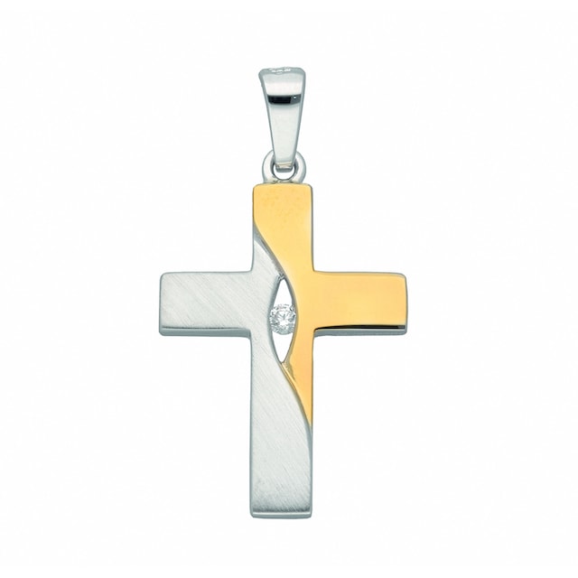 Adelia´s Kettenanhänger »925 Silber Kreuz Anhänger«, mit Zirkonia  Silberschmuck für Damen & Herren | BAUR