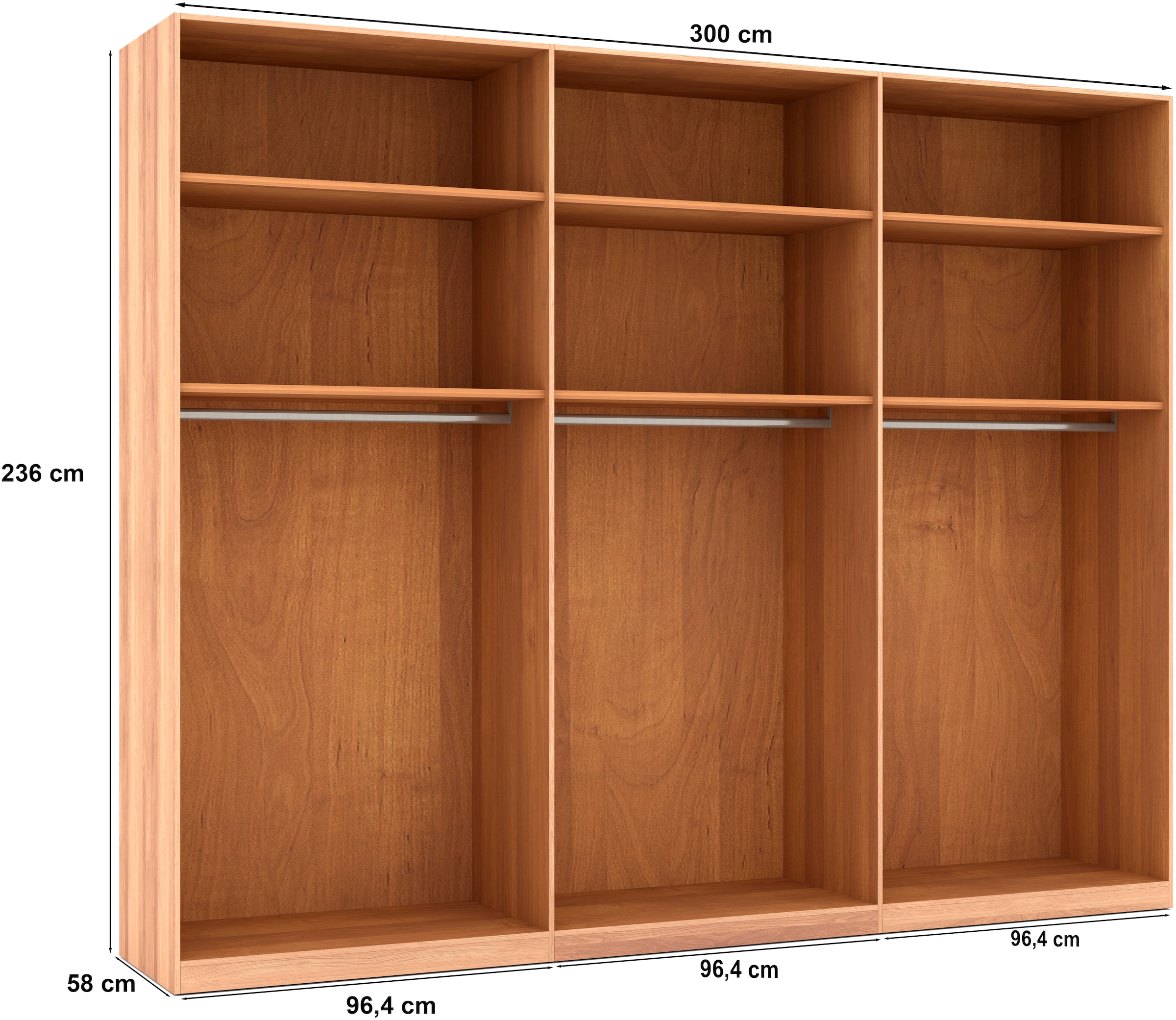Musterring Drehtürenschrank »Sorrent, Kleiderschrank, teilmassiv Eiche«, (mit Türdämpfern, in 5 Breiten & 2 Höhen, extra Böden, MADE IN GERMANY), Türen in Eiche massiv mit Absetzung in Schiefer, verschiedene Maße