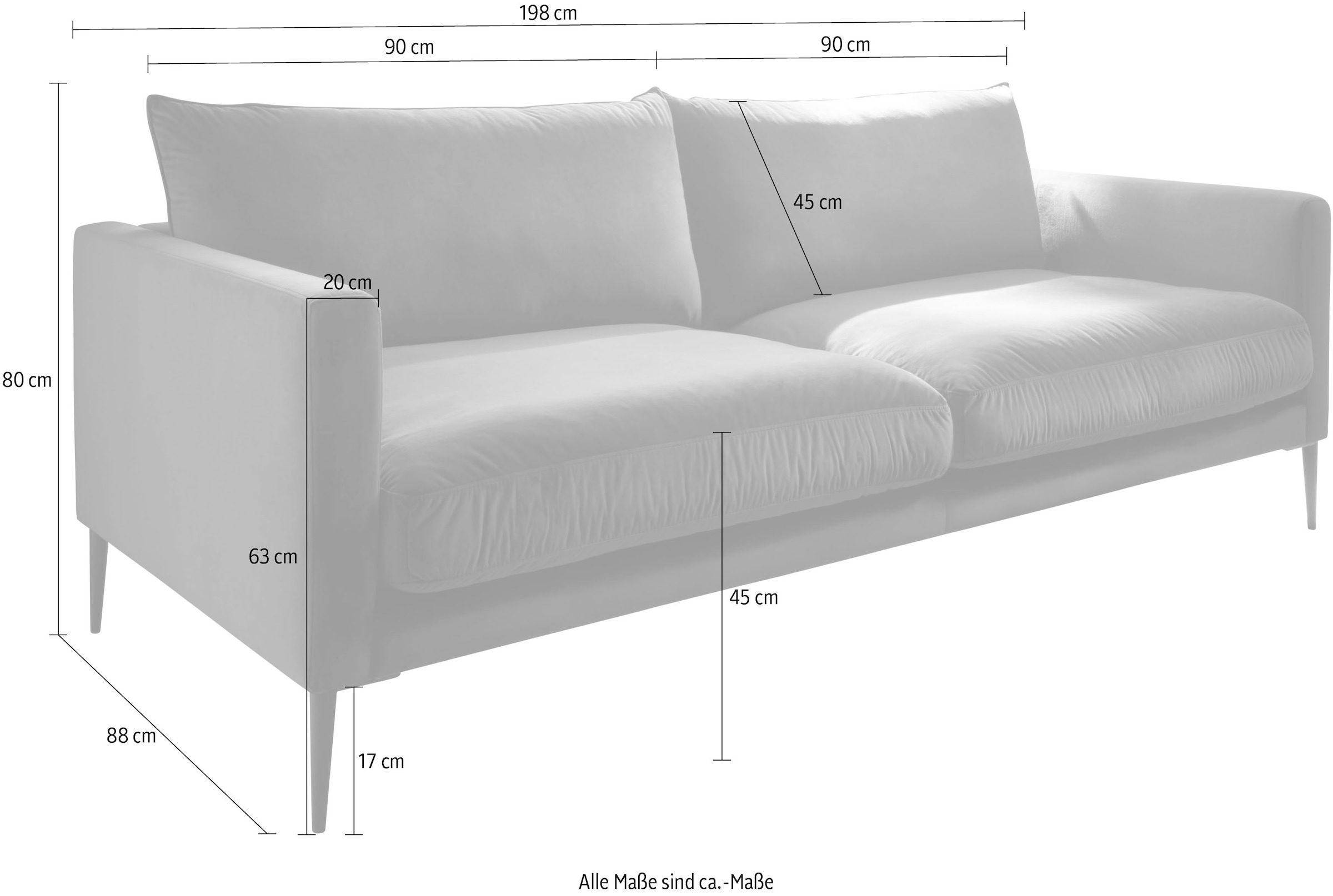 | Metallfuß, frei bestellen 3-Sitzer »Svea«, by mit im BAUR Raum stellbar HG Trends