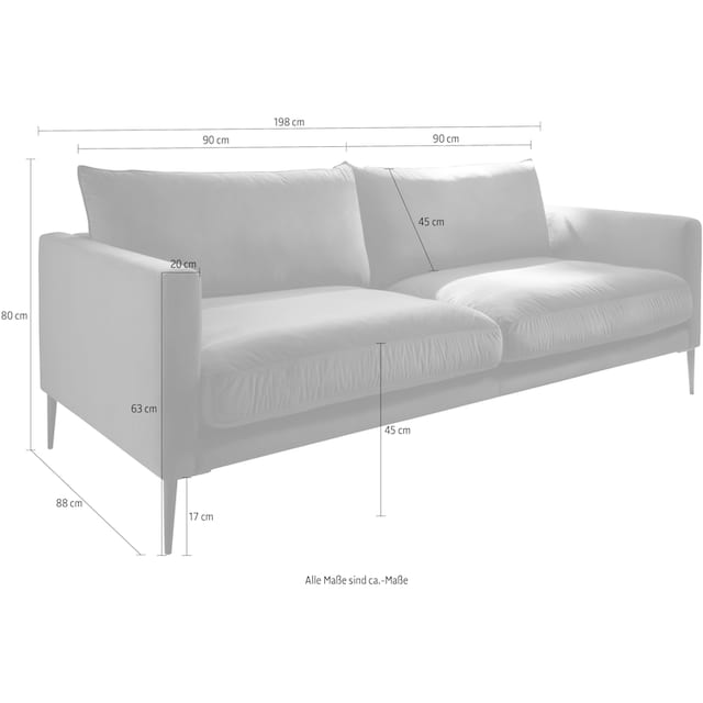 Trends by HG 3-Sitzer »Svea«, mit Metallfuß, frei im Raum stellbar  bestellen | BAUR