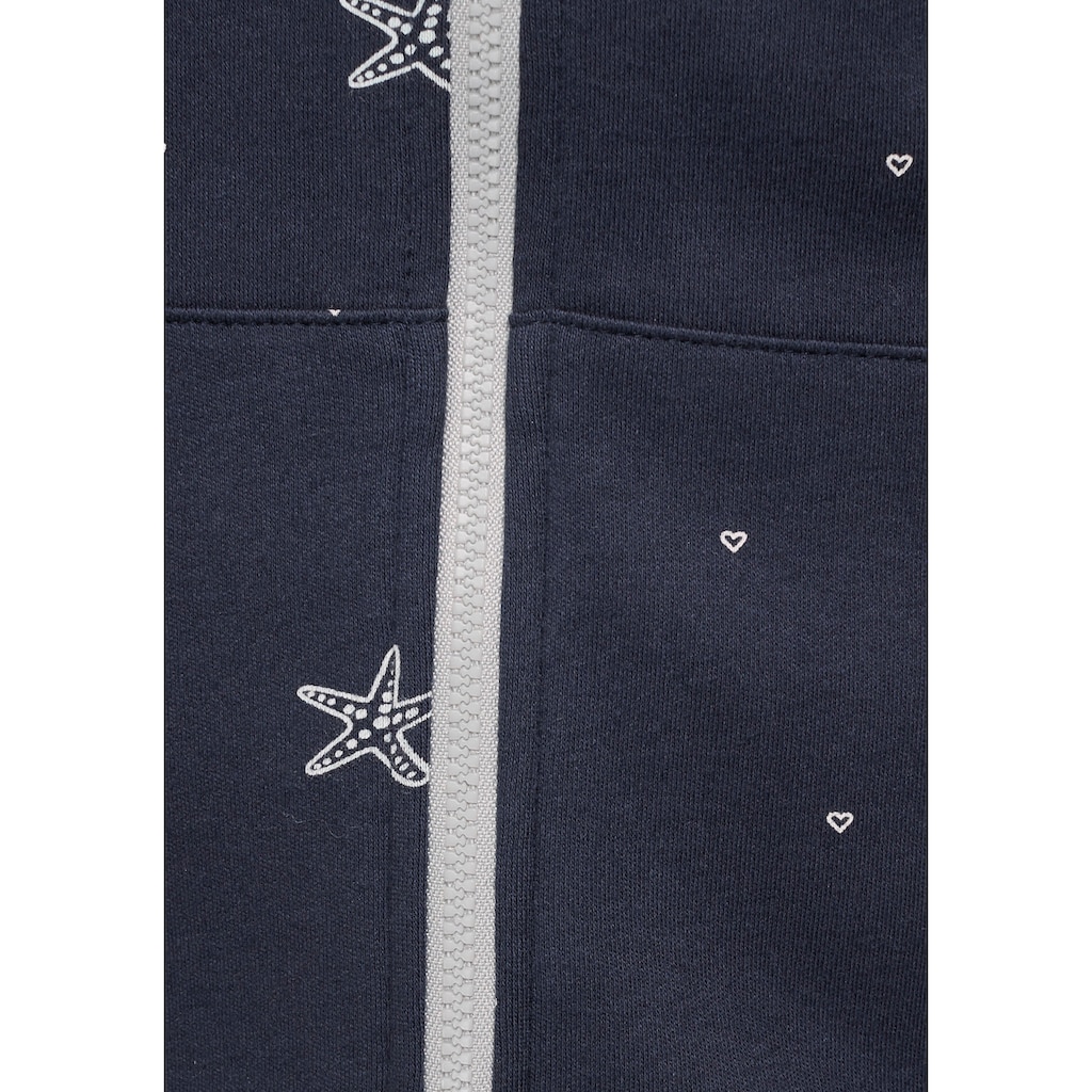 Damenmode Shirts & Sweatshirts KangaROOS Sweatjacke, mit maritimem Seestern Alloverprint marine Damenmode Shirts & Sweatshirts KangaROOS Sweatjacke, mit maritimem Seestern Alloverprint marine
