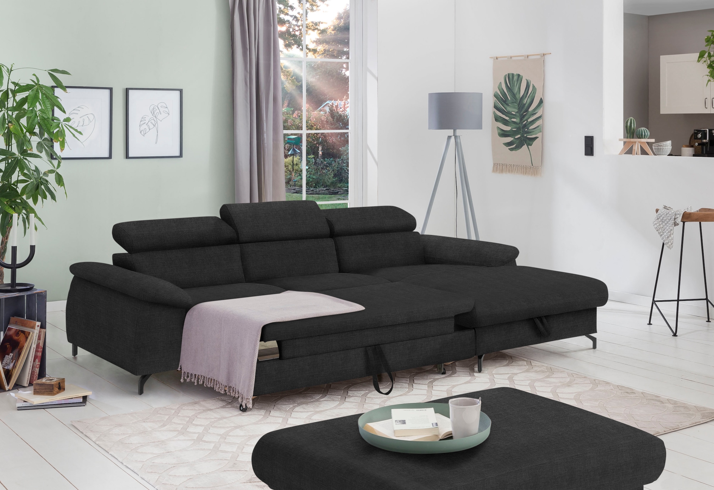 COTTA Ecksofa »Kitty L-Form«, mit Kopfteilverstellung, wahlweise mit Bettfunktion & Bettkasten