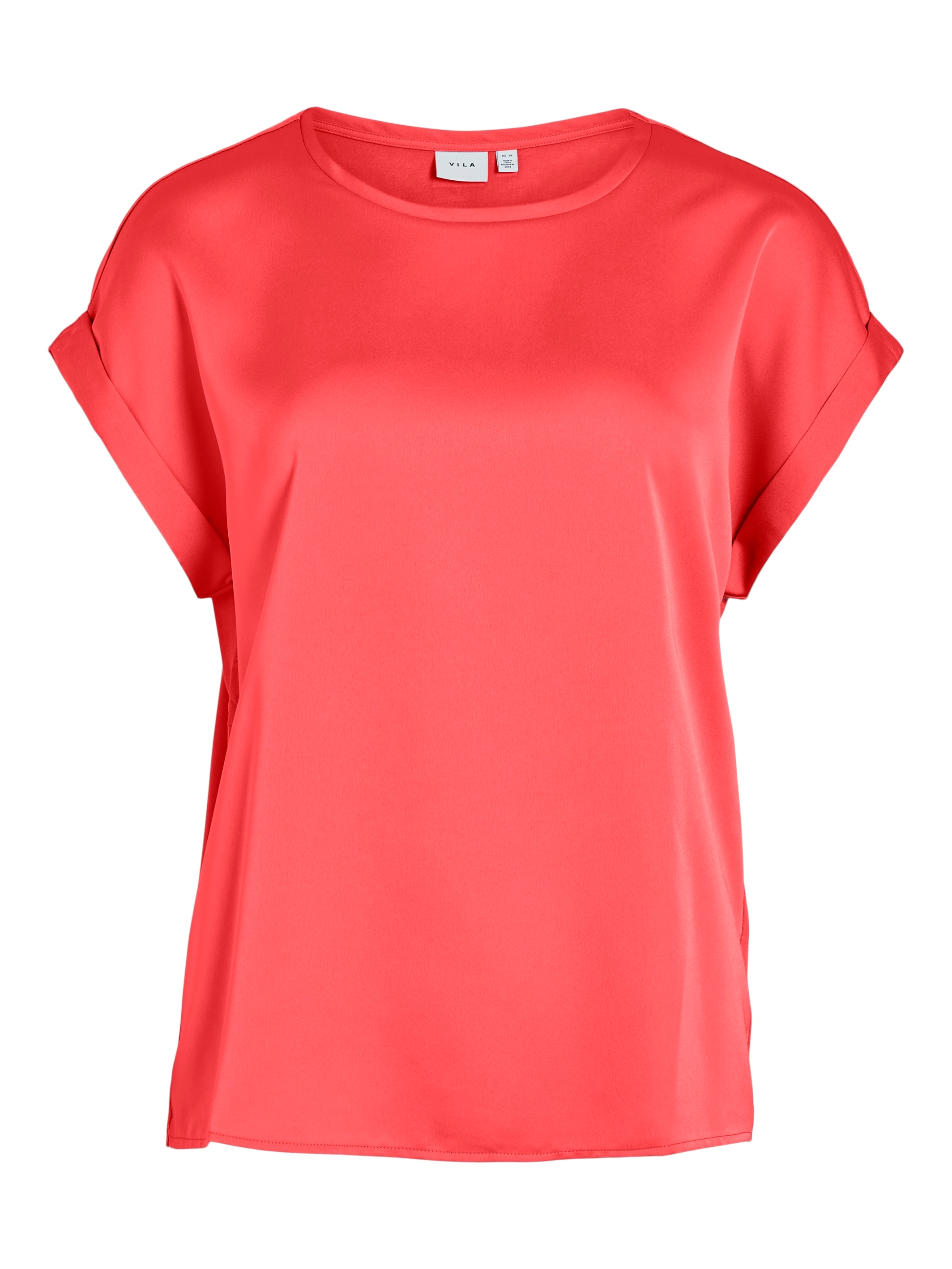 Vila Kurzarmshirt "VIELLETTE S/S SATIN TOP - NOOS", Satin Optik günstig online kaufen