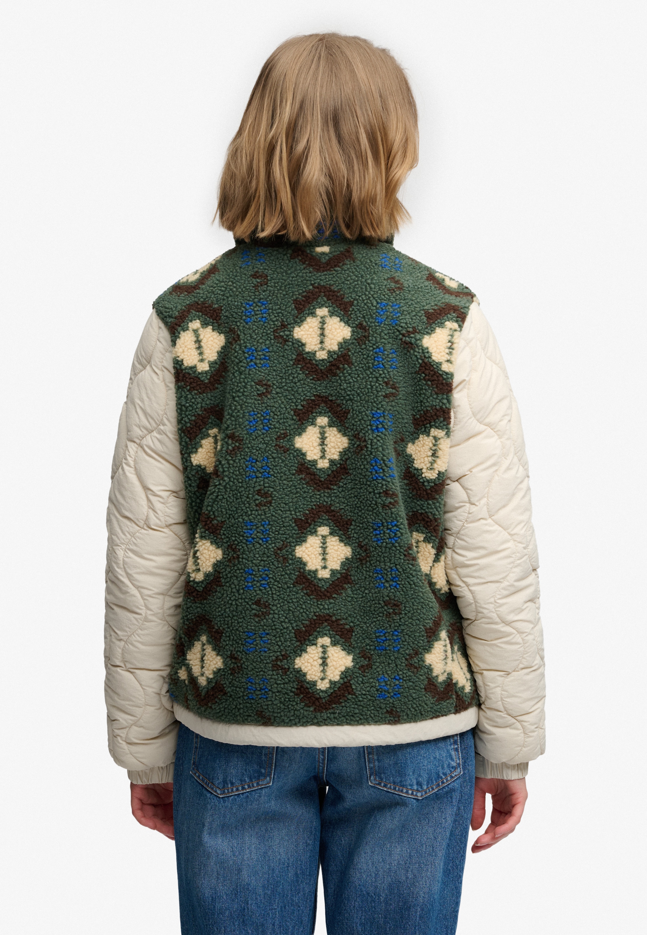Superdry Fleecejacke »FLEECE ONION QUILT HYBRID« Kunstfaser, relaxed fit