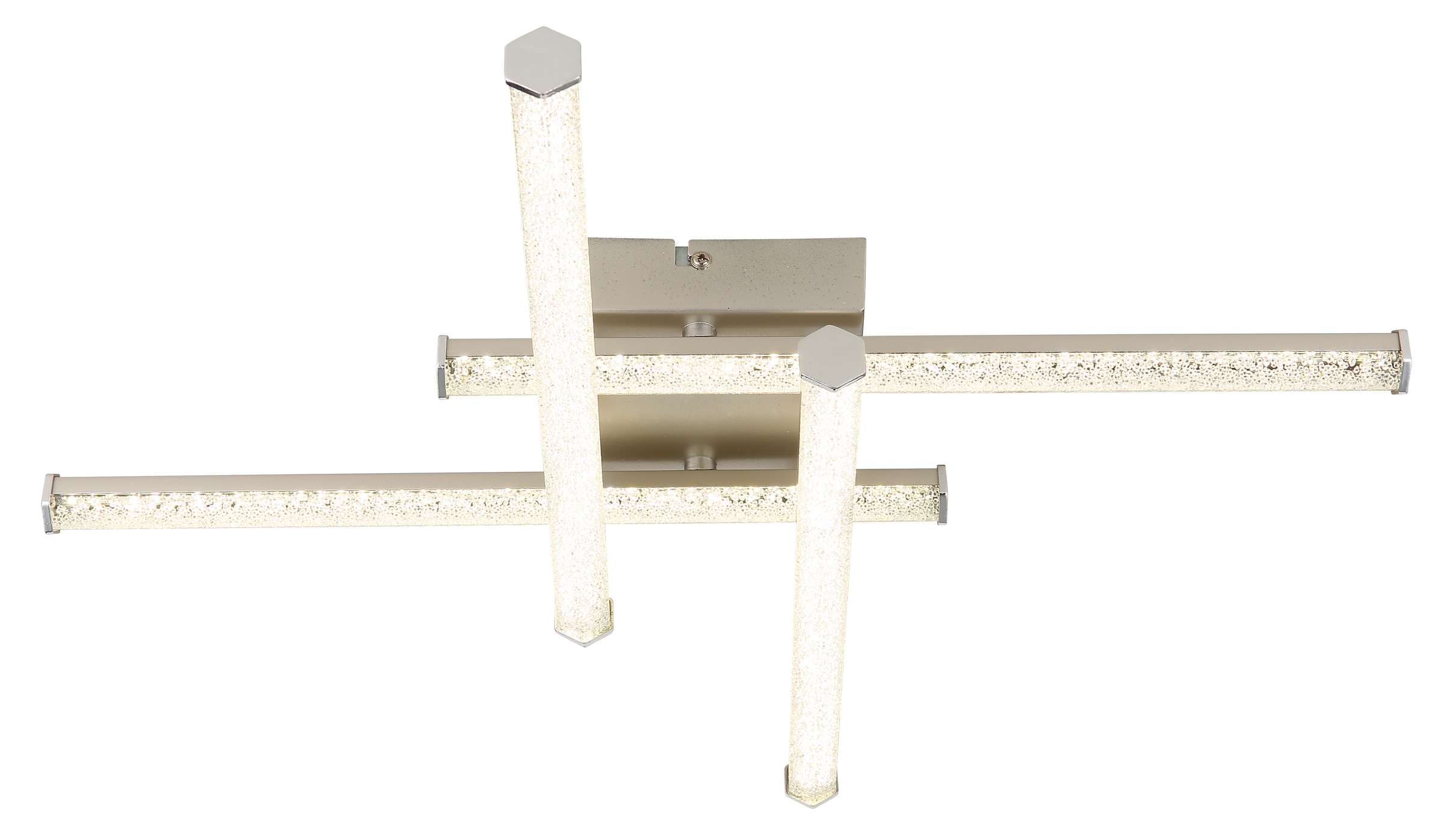 GLOBO LIGHTING LED Deckenleuchte »KIRINA«, Leuchtmittel LED-Modul | LED fest integriert, Deckenlampe/Nickel/Dreh-/Schwenkbar/4000K/Kunststoffkristalle