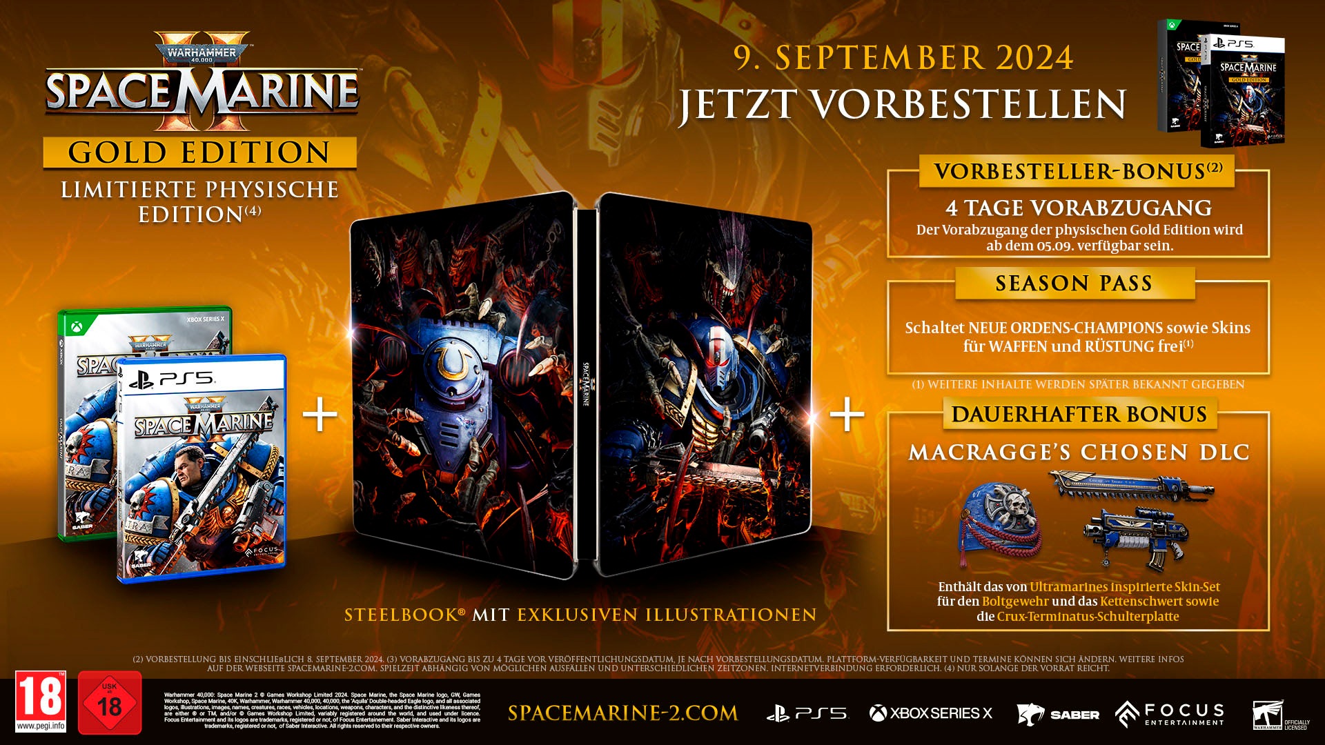 Spielesoftware »Warhammer 40,000: Space Marine 2 Gold Edition«, Xbox Series X