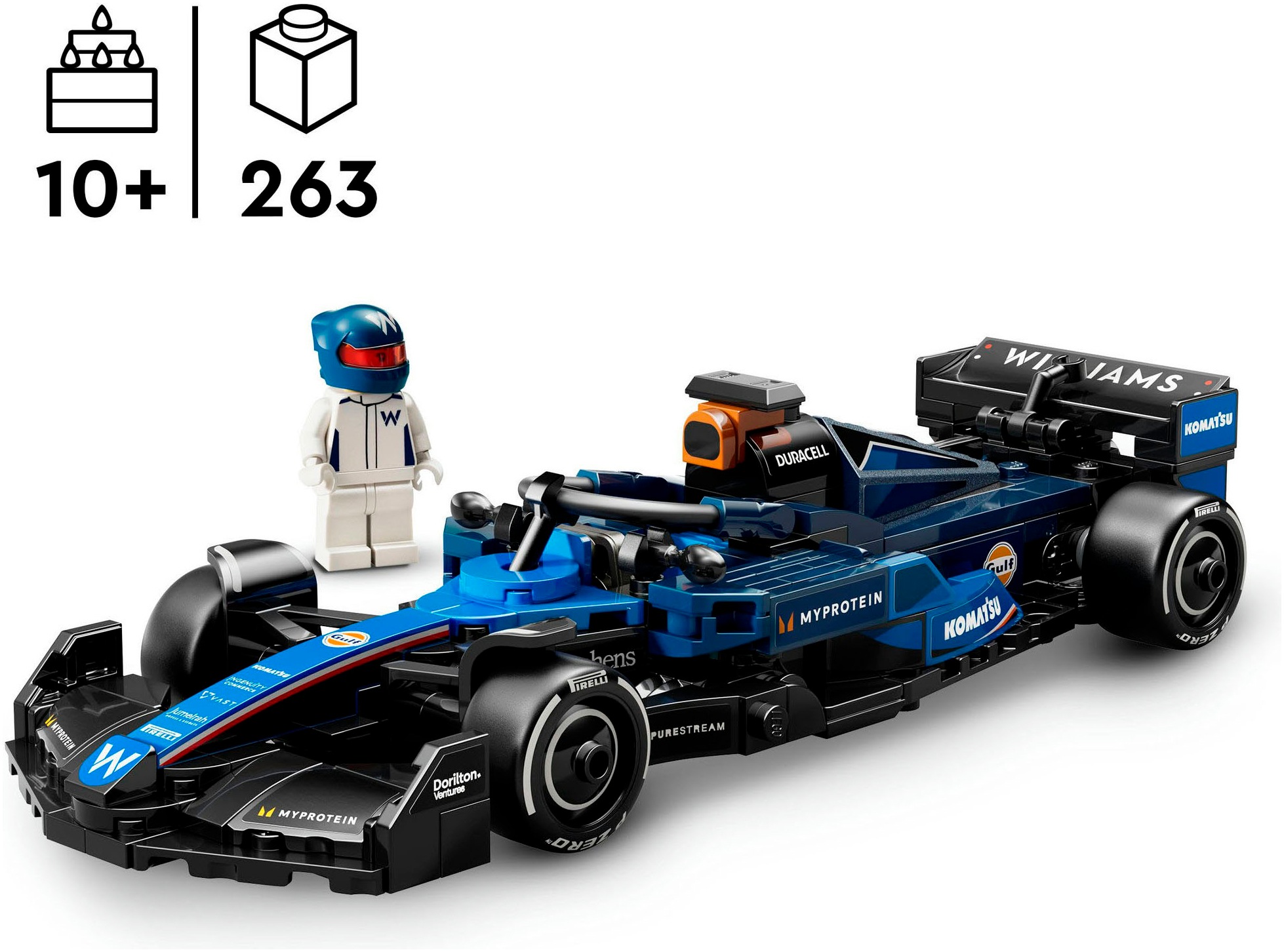 LEGO® Konstruktionsspielsteine »Williams Racing FW46 F1® Rennauto (77249), LEGO® Speed Champions«, (263 St.), Made in Europe