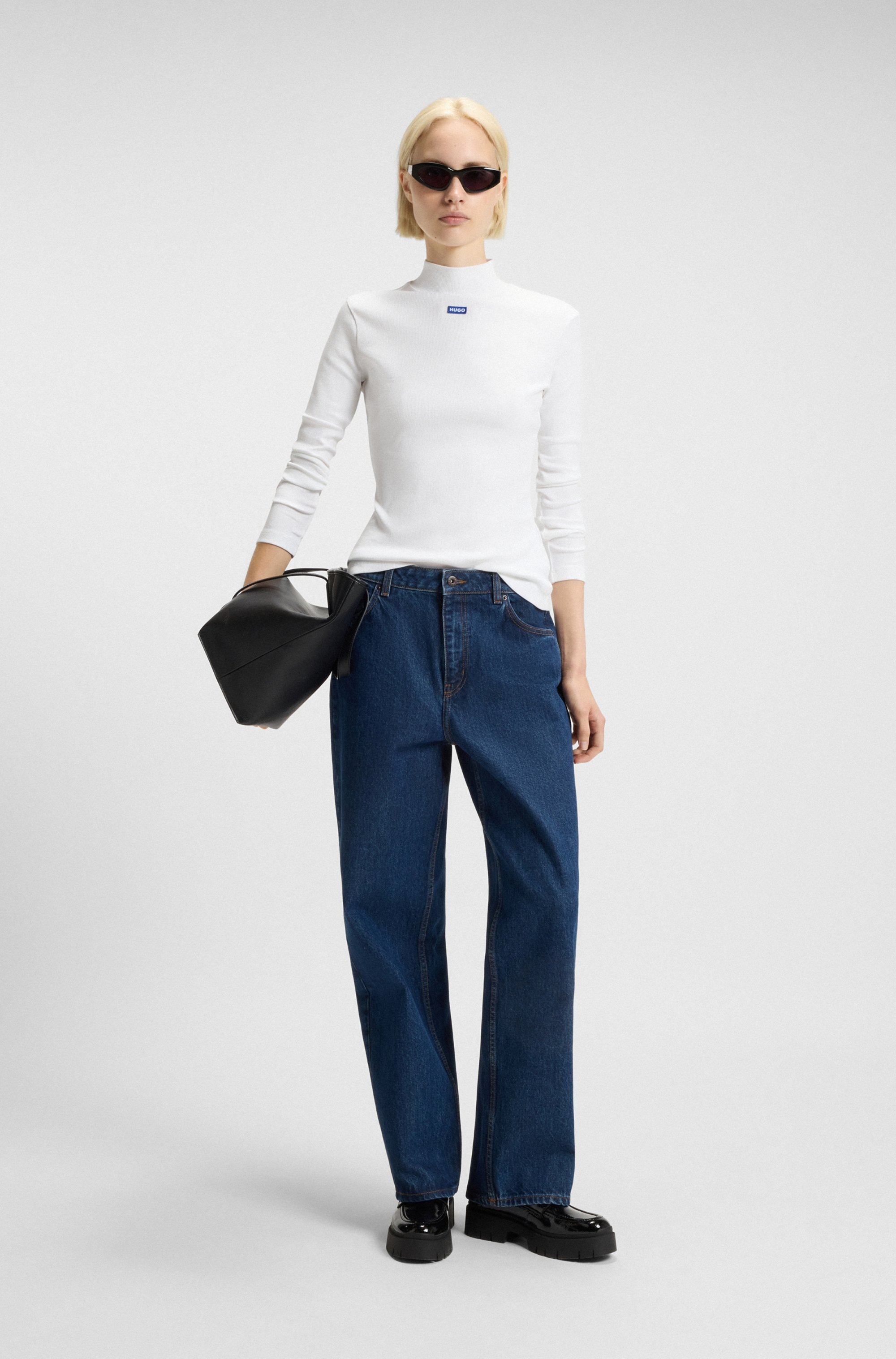 Thumbnail - HUGO Blue Longsleeve "Easy Longsleeve B" mit Stehkragen